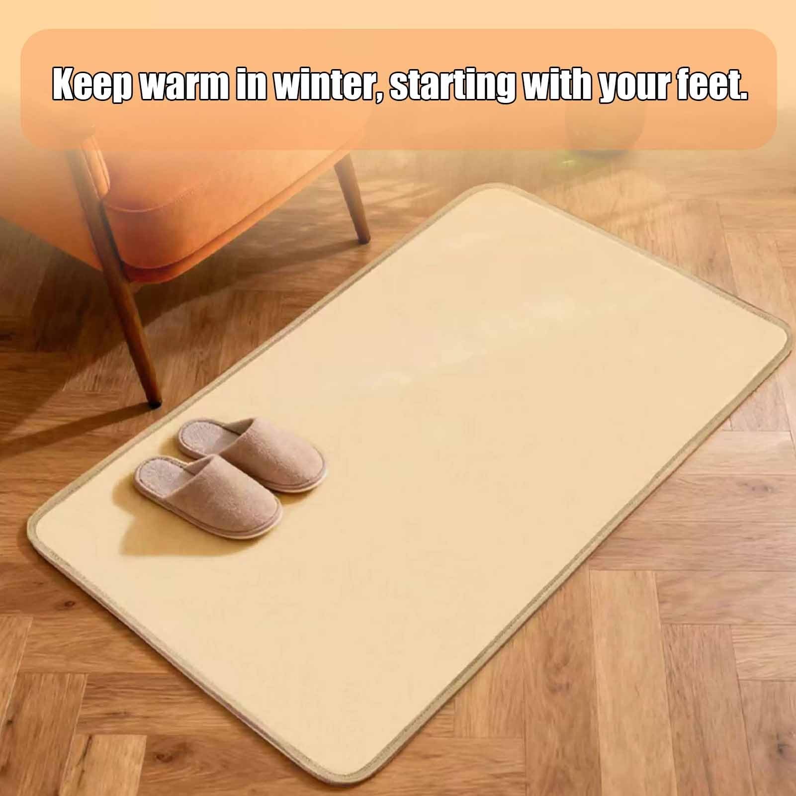 Tappetino riscaldato in grafene per riscaldamento elettrico, accogliente tappeto scaldapiedi per soggiorno e camera da letto, tappetino riscaldante per pavimento per la casa, 50 x 40 cm