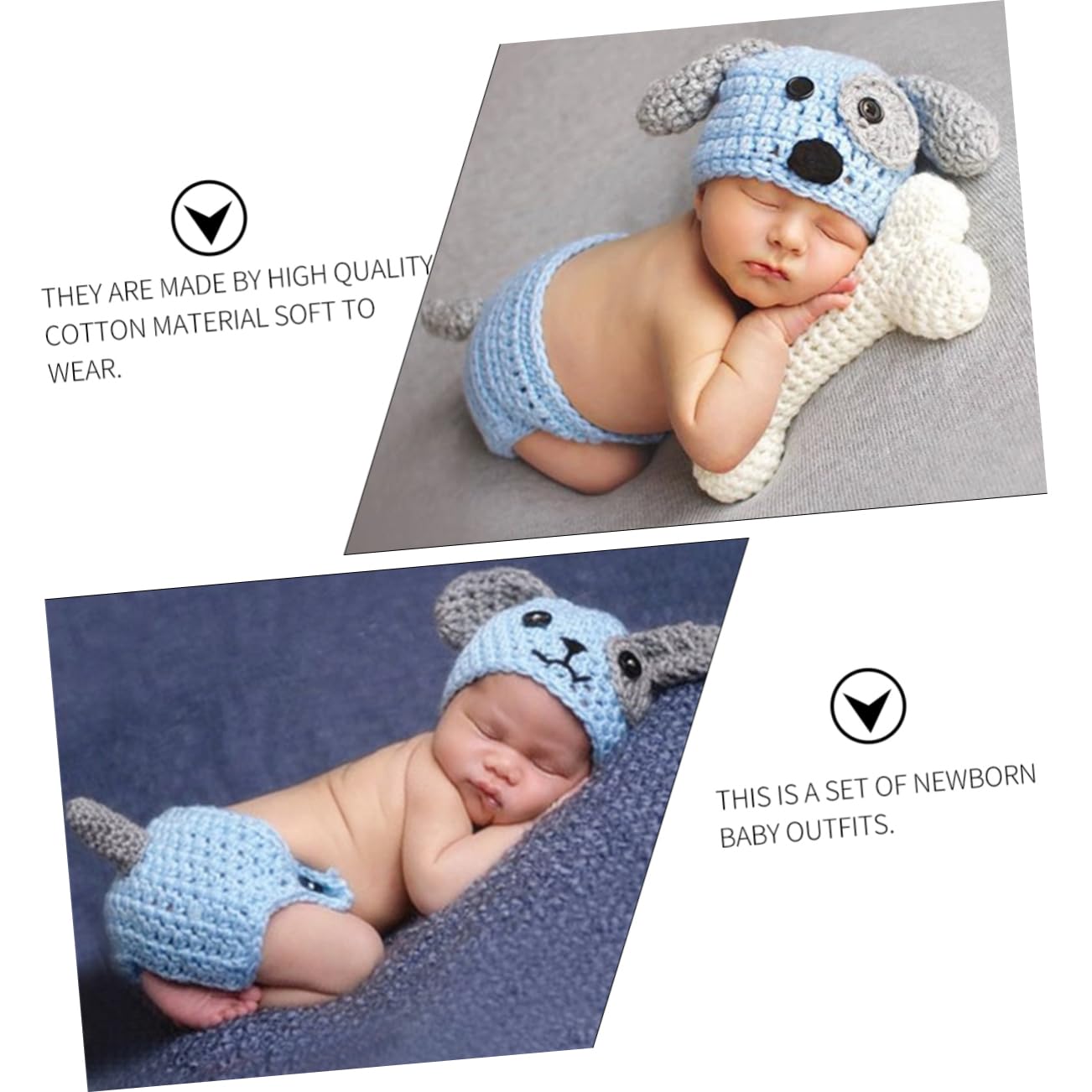POPETPOP Ropa Tejida Mano Para Fotografía De Recién Nacidos Con Sombrero Pantalones Cortos Y Accesorio De Diseño De Perrito Para Sesiones Fotográficas De Días