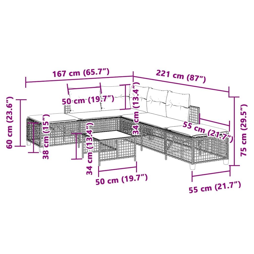 vidaXL Set Divano ad Angolo 3 pz con Cuscini Beige in Polyrattan, Set Divano da Patio, Set Divano in Rattan PE, Set arredo da Giardino