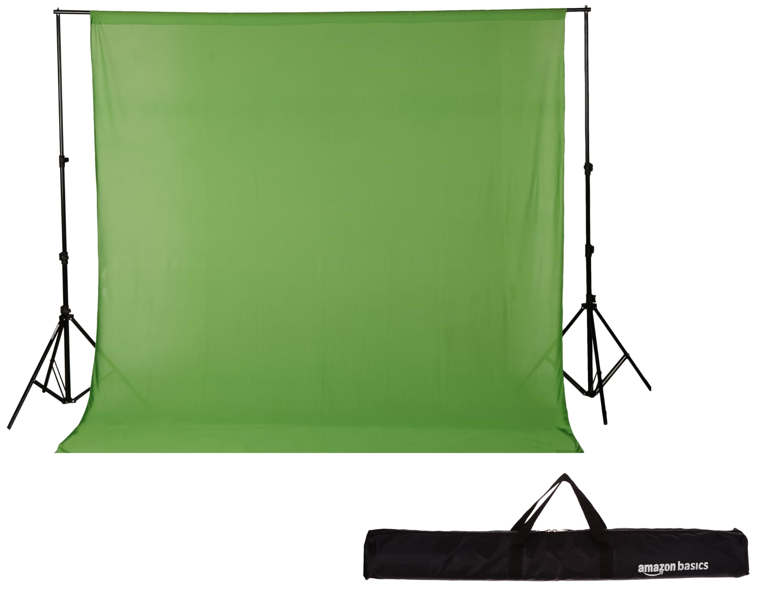 Amazon Basics Studio Background Stand Kit ((9 x 9 Feet) | Backdrop Photography and Videography | Adjustable | Foldable and Portable | with Carry Bag and Backdrop Curtain (Green)-image-8