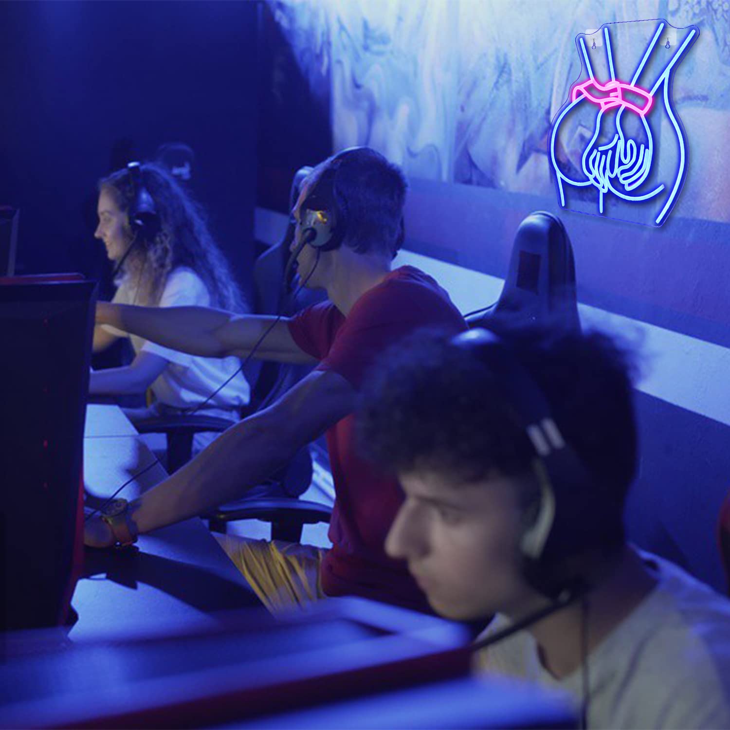 Looklight Lady Neon Sign,Neon Sign for Wall Decor,Lady Back Neon Light Up Sign,LED Sign Blue Neon Sign for Bedroom Man Cave Game Room Home Party Art Decor,Bar,Club: girls