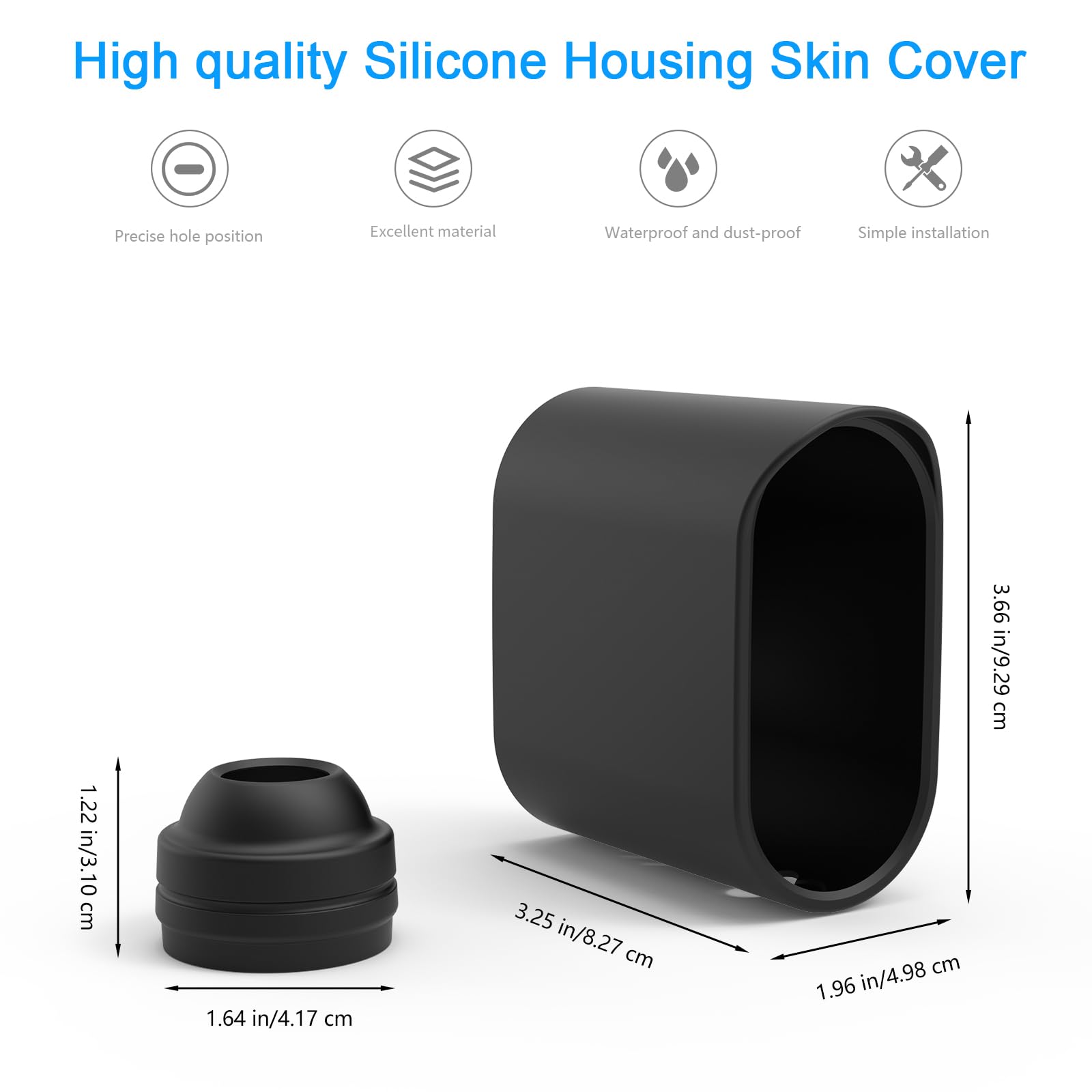 Ring Camera Indoor HOLACA Protective Silicone Cover For AOSU Wireless Camera Pro/Max, SolarCam Pro/Max, Anti-Scratch Skin For AOSU Security/Solar Cameras Wireless Outdoor(Black, 1 Pcak Ring Doorbell Mount