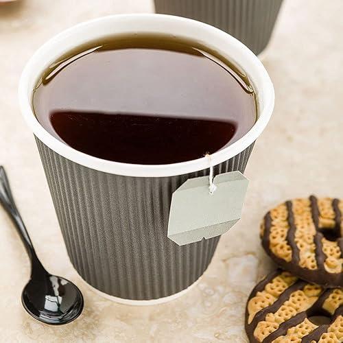 Miniatura 7 de Tazas para café de papel aislado, pared ondulada, kraft, 12 onzas - Caja de 25 unidades - tapas a juego RWA0360B, RWA0360W, RWA0328LG, RWA0328GR,