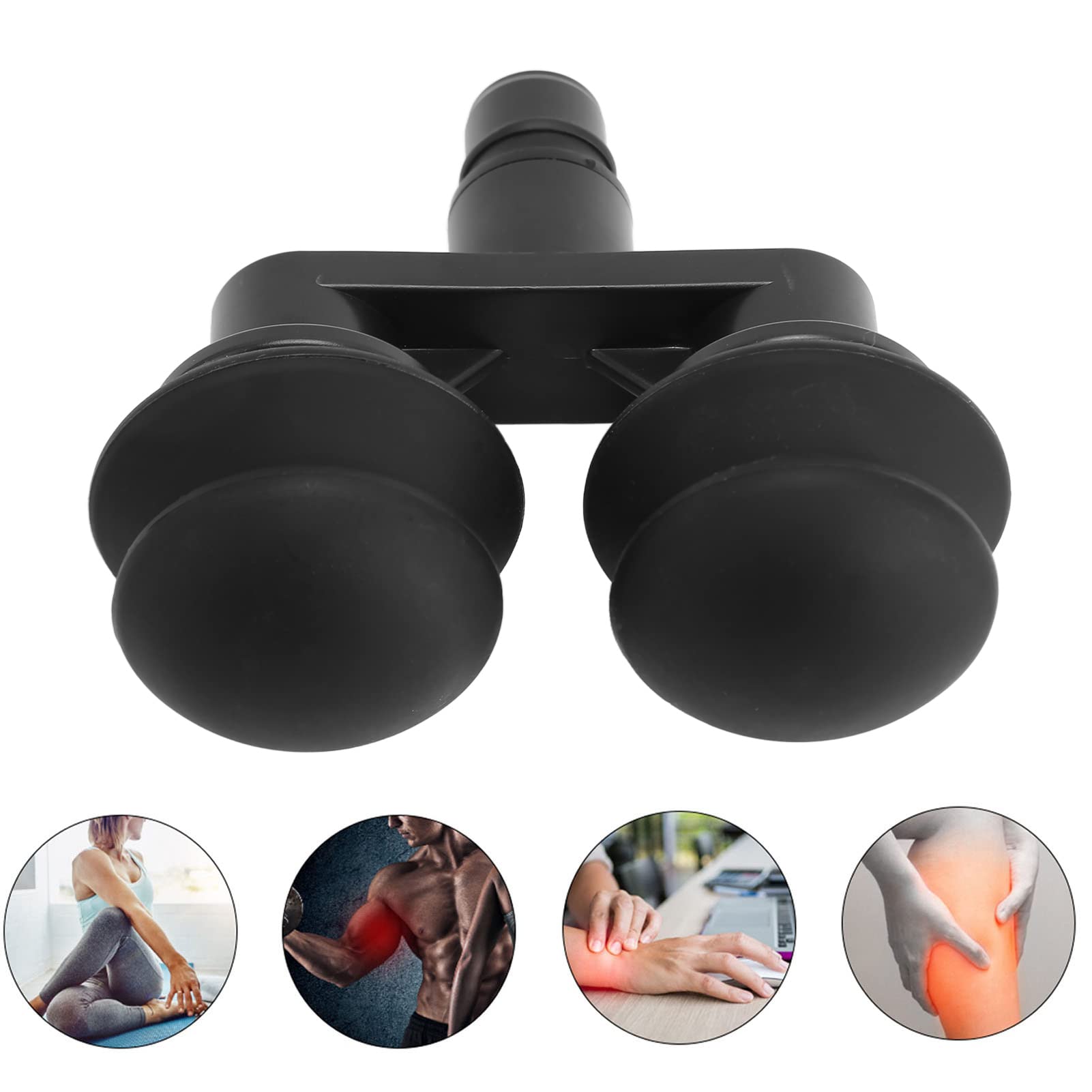 Cabezal de Pistola de Masaje Muscular, Cabezal de Masajeador de Fascia con Cojín de Gas Doble de 18 Mm con Accesorios Relajantes Musculares de Silicona Suave Cabezal de Reemplazo