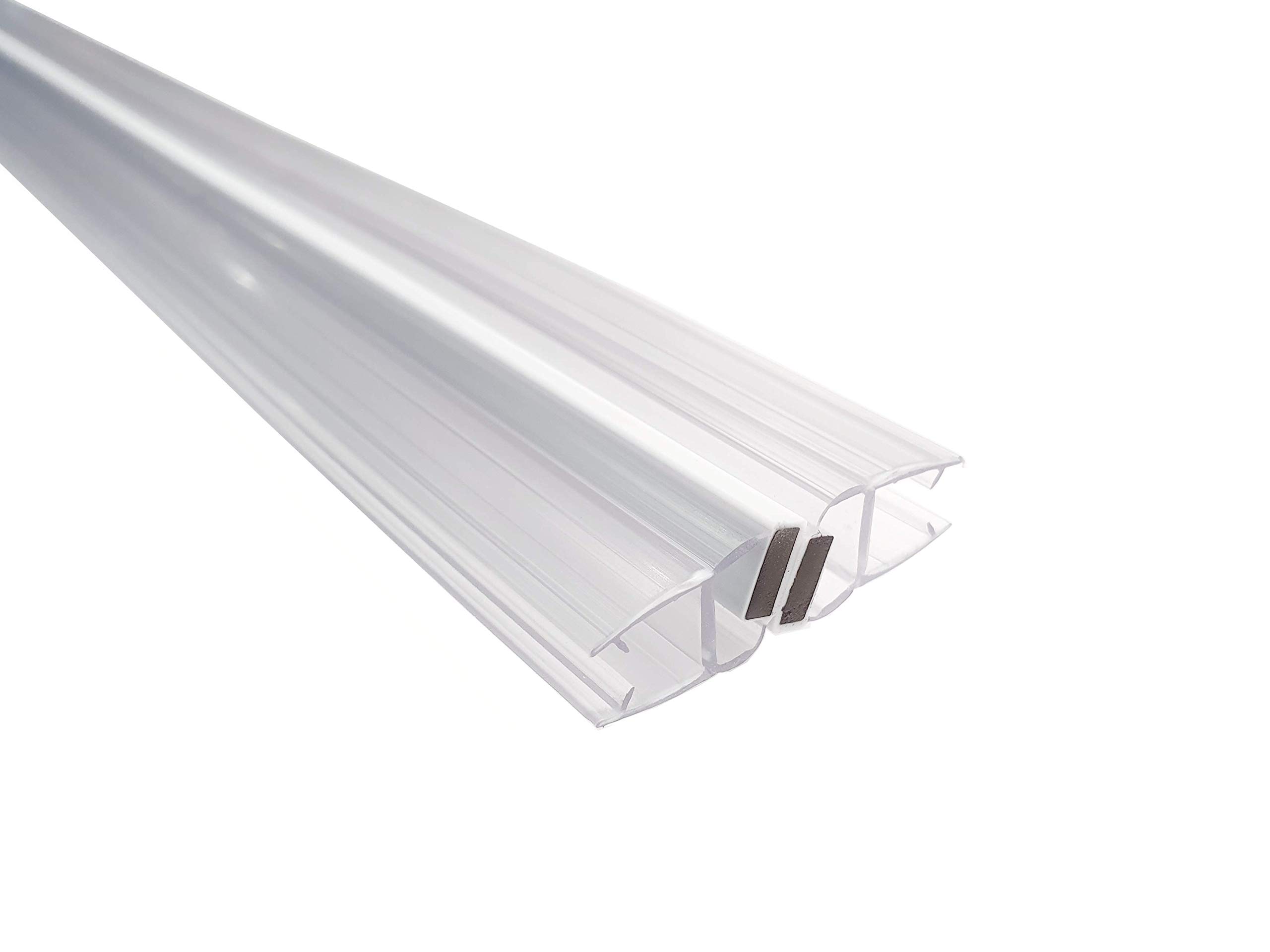 KRISTHAL Universal Magnetdichtung für 135° und 180°, Dichtungspaar mit Magnetstreifen für Duschglastür, Duschdichtung für 6 und 8 mm Glas, Dichtleiste mit 200 cm Länge, Art.Nr. 008CW (8 mm Glas)