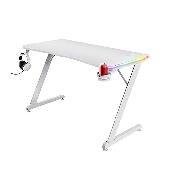 Trust Gaming GXT 709W Luminus RGB Gaming Desk White