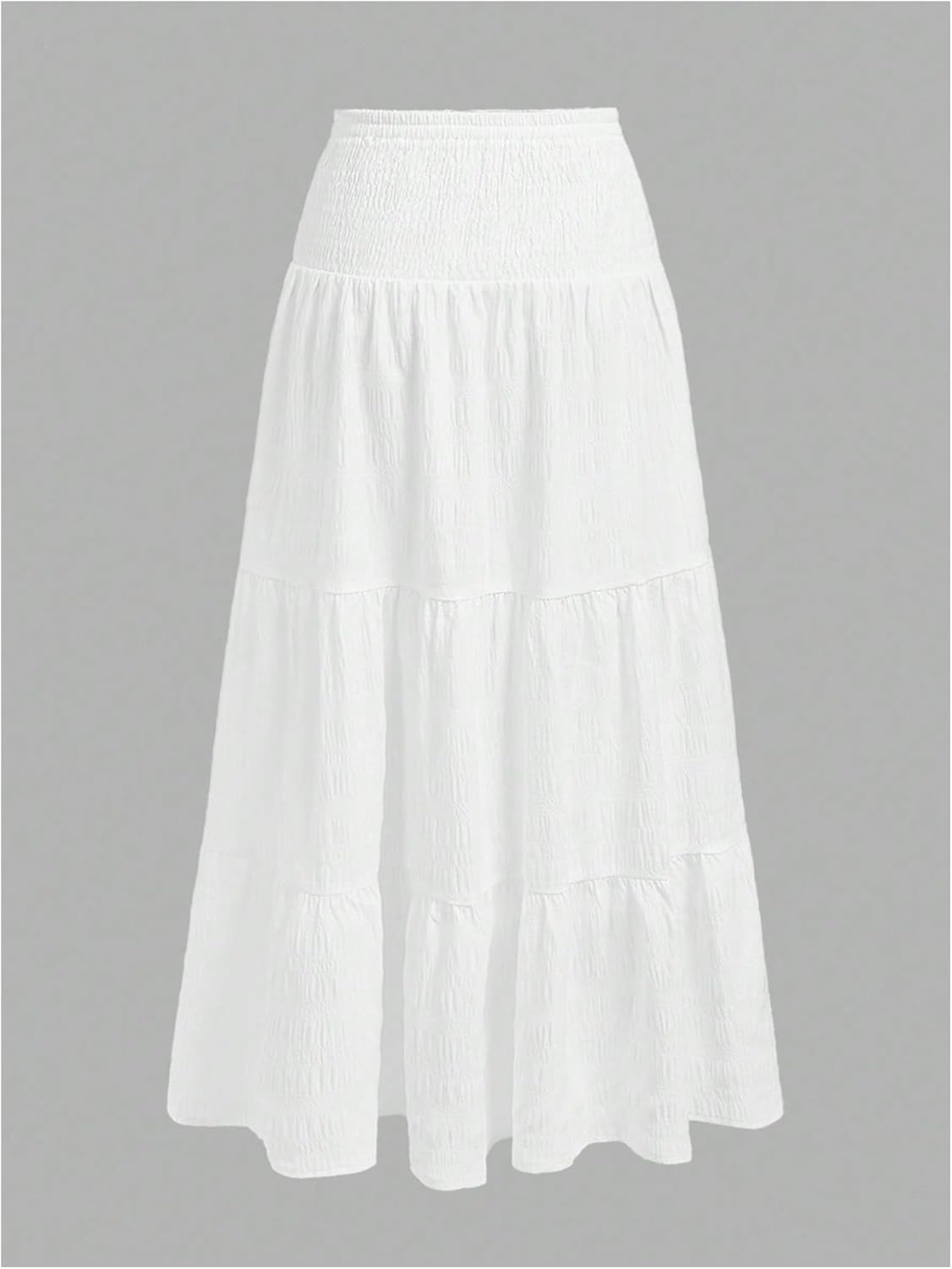 SOLY HUX Women's Summer Ruffle Maxi Skirt Shirred Elastic Waist A Line Flowy Vacation Long Skirts - Image 2