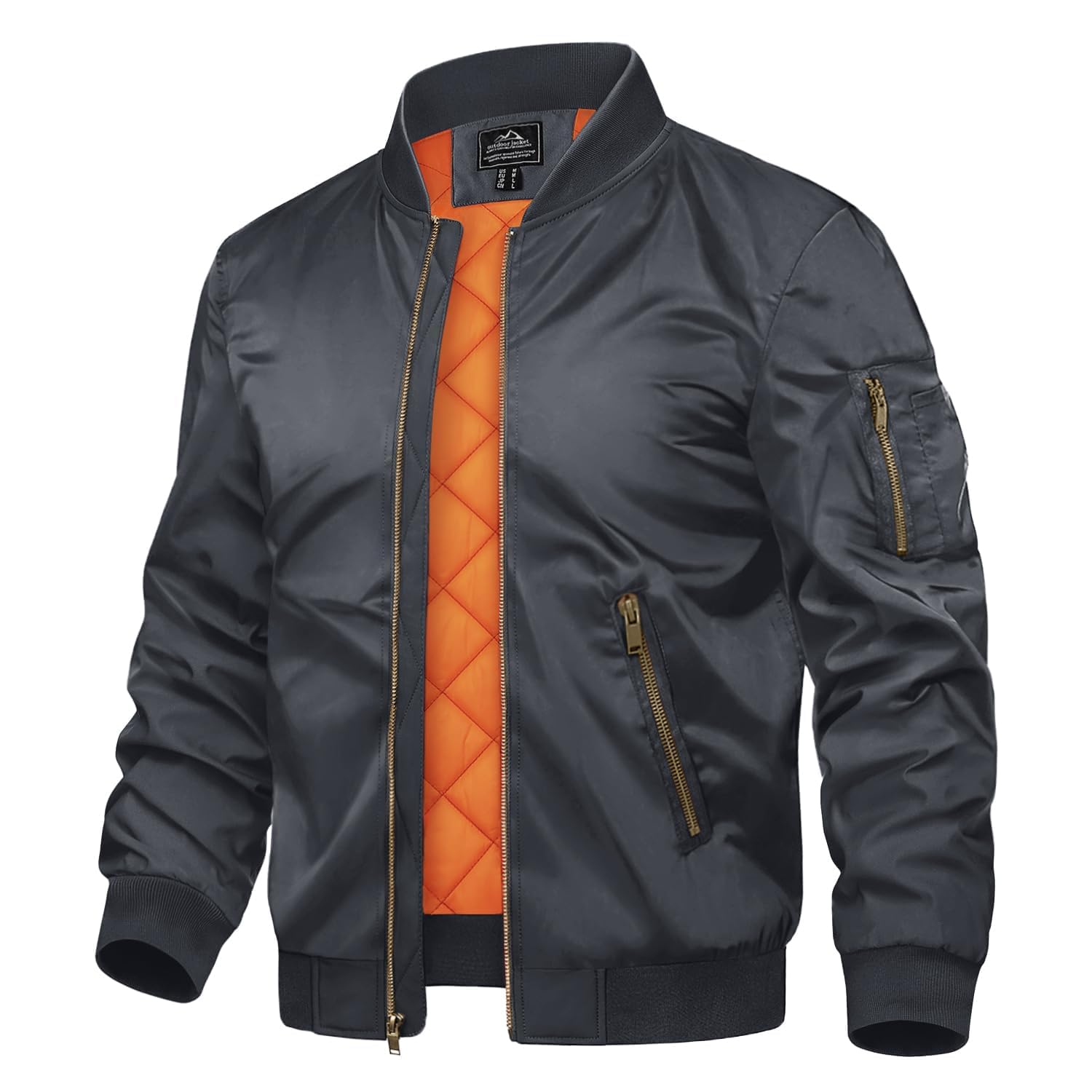 TACVASEN Uomo Giubbotto bomber Jacket Autunnale Calda Sportiva Tempo Libero Casual