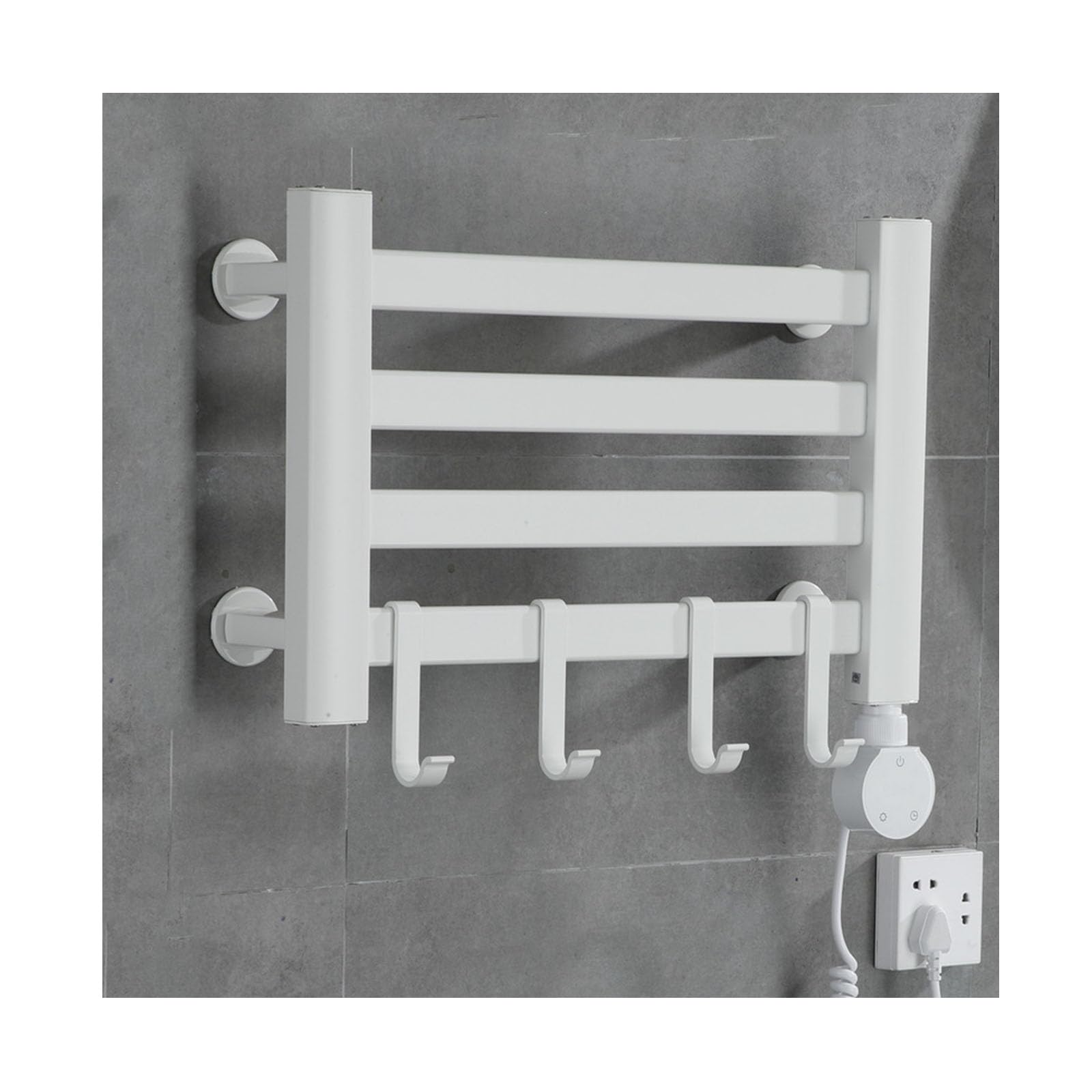 Toallero calefactable contra la humedad en el baño con secado eficiente de pared