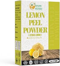 Herbs Botanica Lemon Peel Powder 100% Pure & Organic Dried Lemon Zest Powder for Cooking, Baking, Skin Care & DIY Beauty Natural in Resealable Pack 2 oz