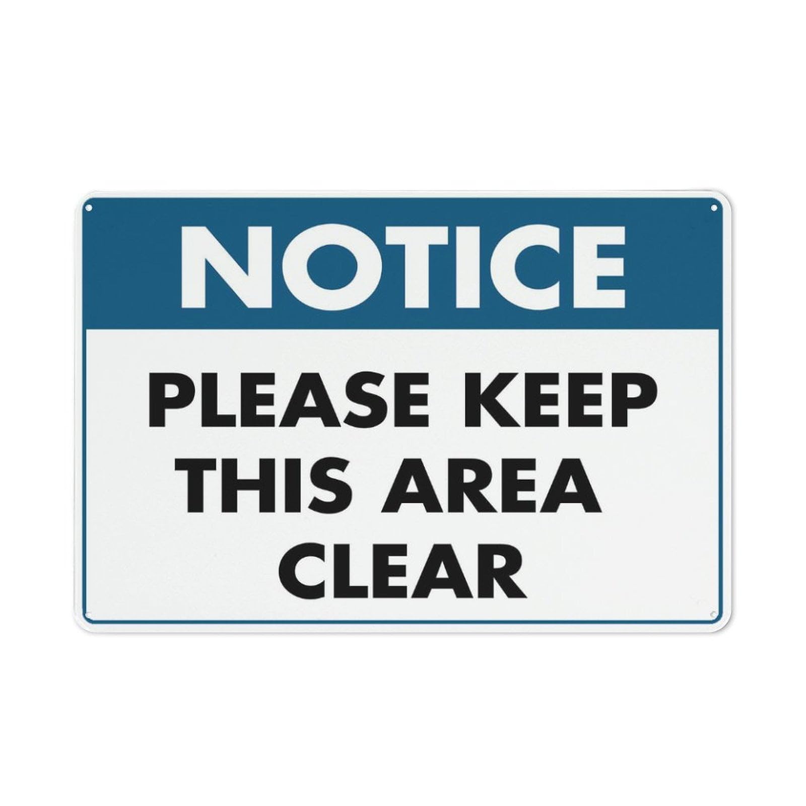 Notice Please Keep This Area Clear Retro for Home Garage Farm Garden Bar Coffee Kitchen Wall Decor Tin Sign 8x12 Inch