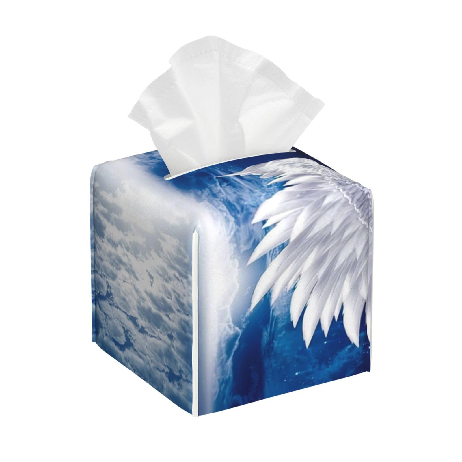 Angel Wings Moon Ocean PVC Cube Tissue Pack for Home Office Bathroom Use
