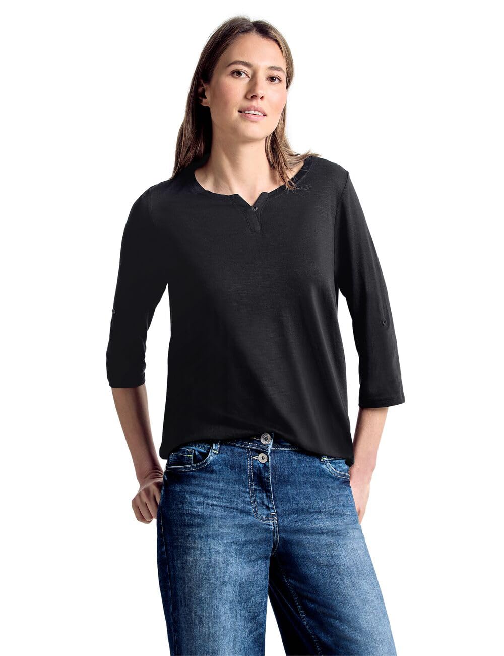 Cecil Women's 313172 Fenja T-Shirt, Black (Black 10001), S