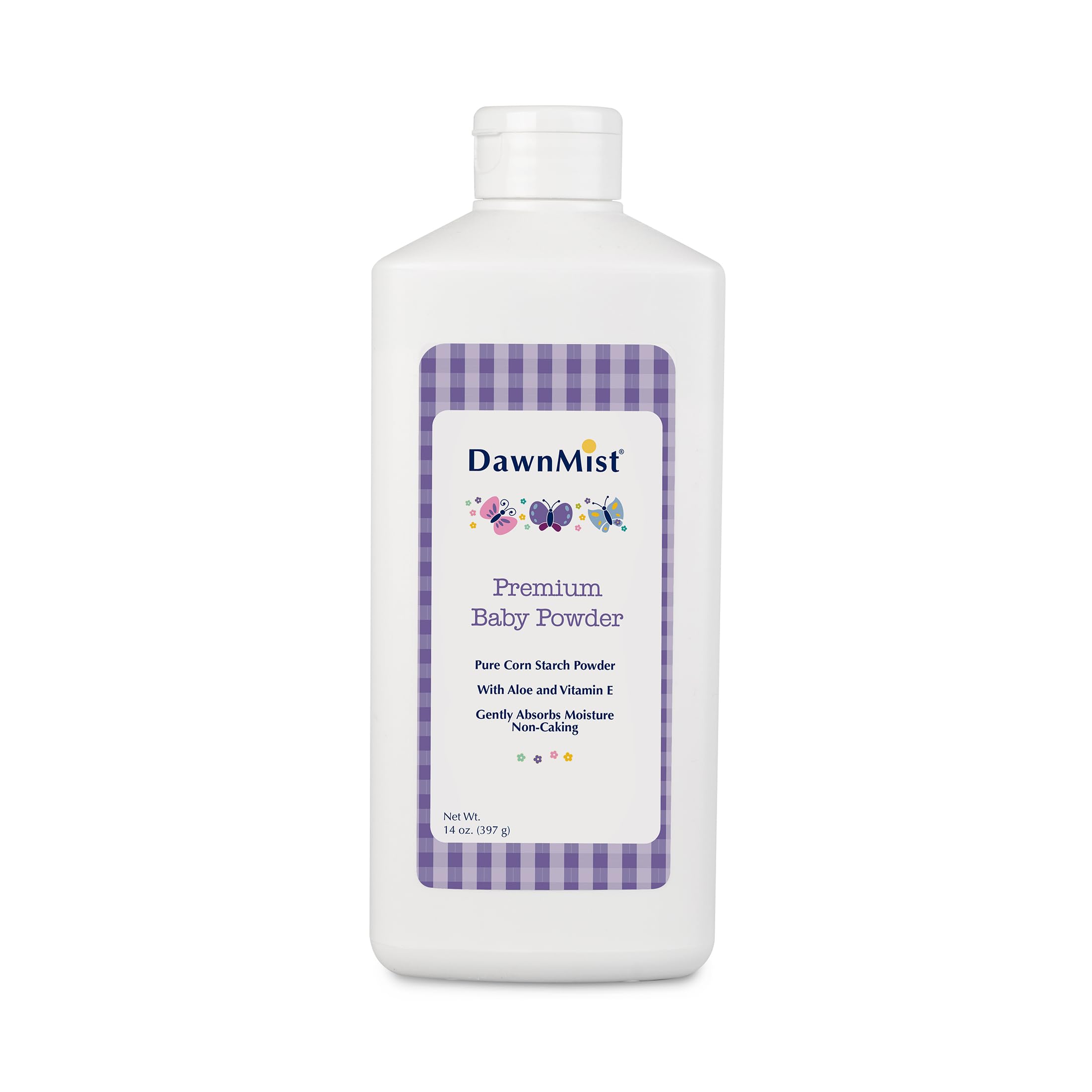 Dukal DawnMist Premium Baby Powder – 14 oz | Talc-Free, Hypoallergenic, with Aloe & Vitamin E | Soothes and Protects Delicate Skin