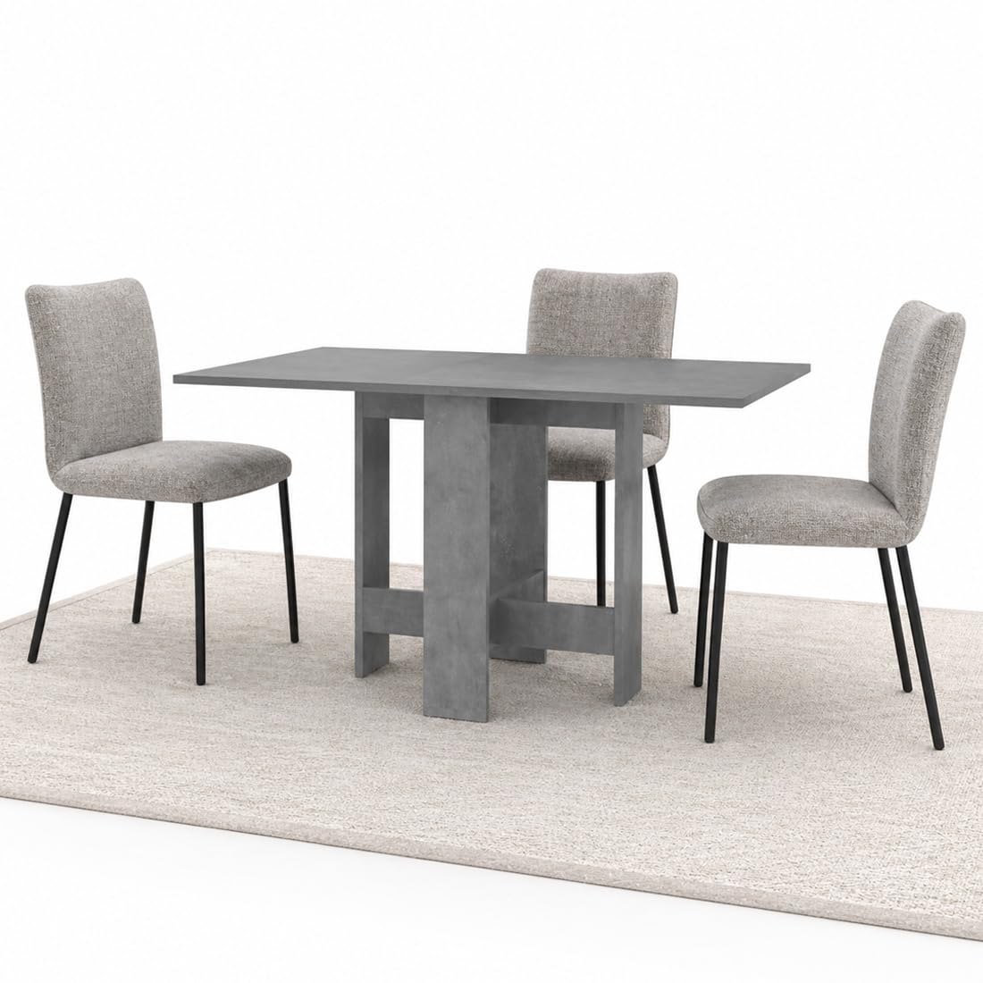 Shally Dogan Tavolo da Pranzo Estensibile, Consolle Allungabile Multiuso e Salvaspazio con Struttura Resistente in Legno, Apertura Semplice e Intuitiva, Ideale per Soggiorno, Cucina (Grigio)
