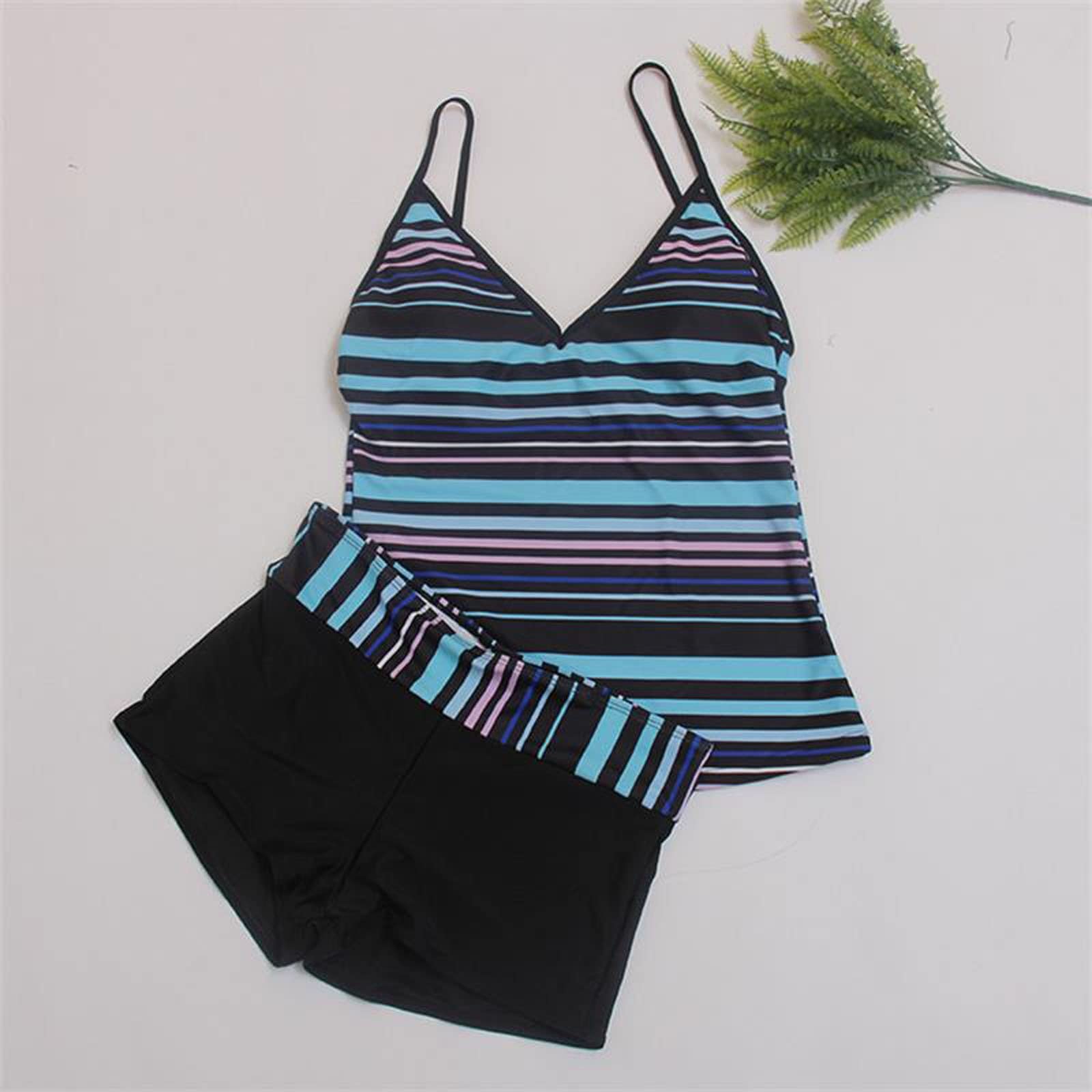 uxxnjfg Maillot De Bain Femme 2 Pieces Shorty Tankini Taille Haute Sexy Maillot De Bain Grande Taille avec Armature Ete Beachwear