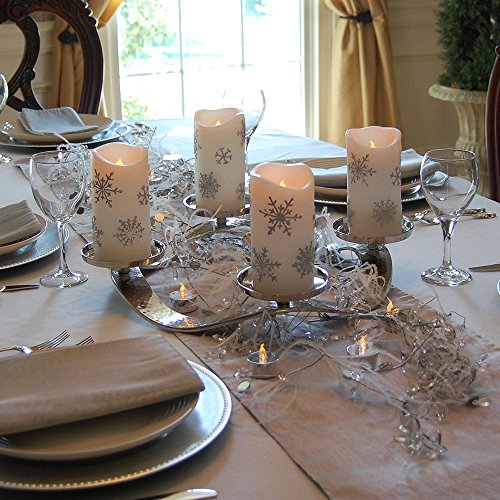 Lumabase Battery Operated Wax Led Candles, Snowflake - Set Of 2 #TOP6