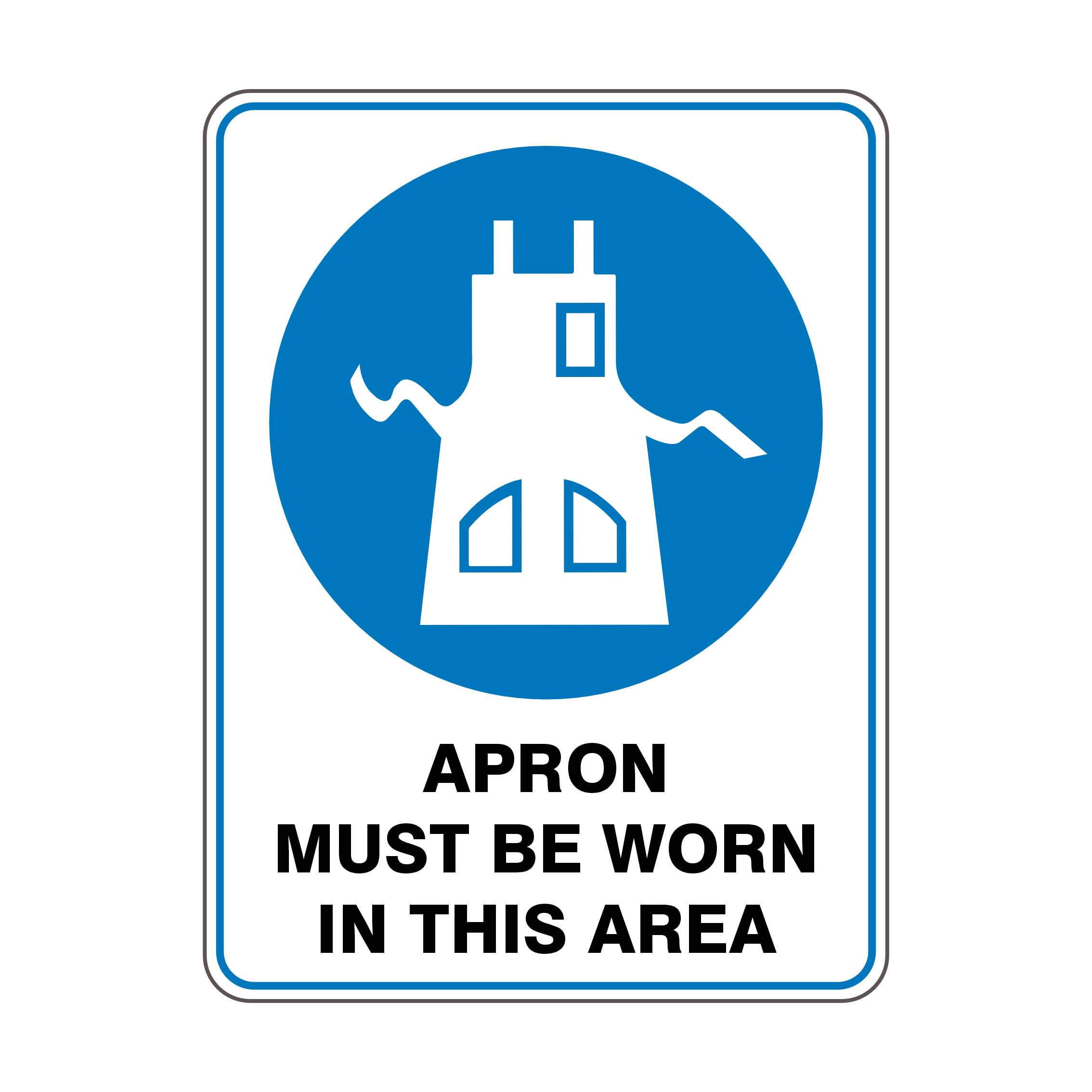 Apron Must Be Worn Mandatory Signs Metal Tin Sign 8 x 12 inch for Industrial & Commercial