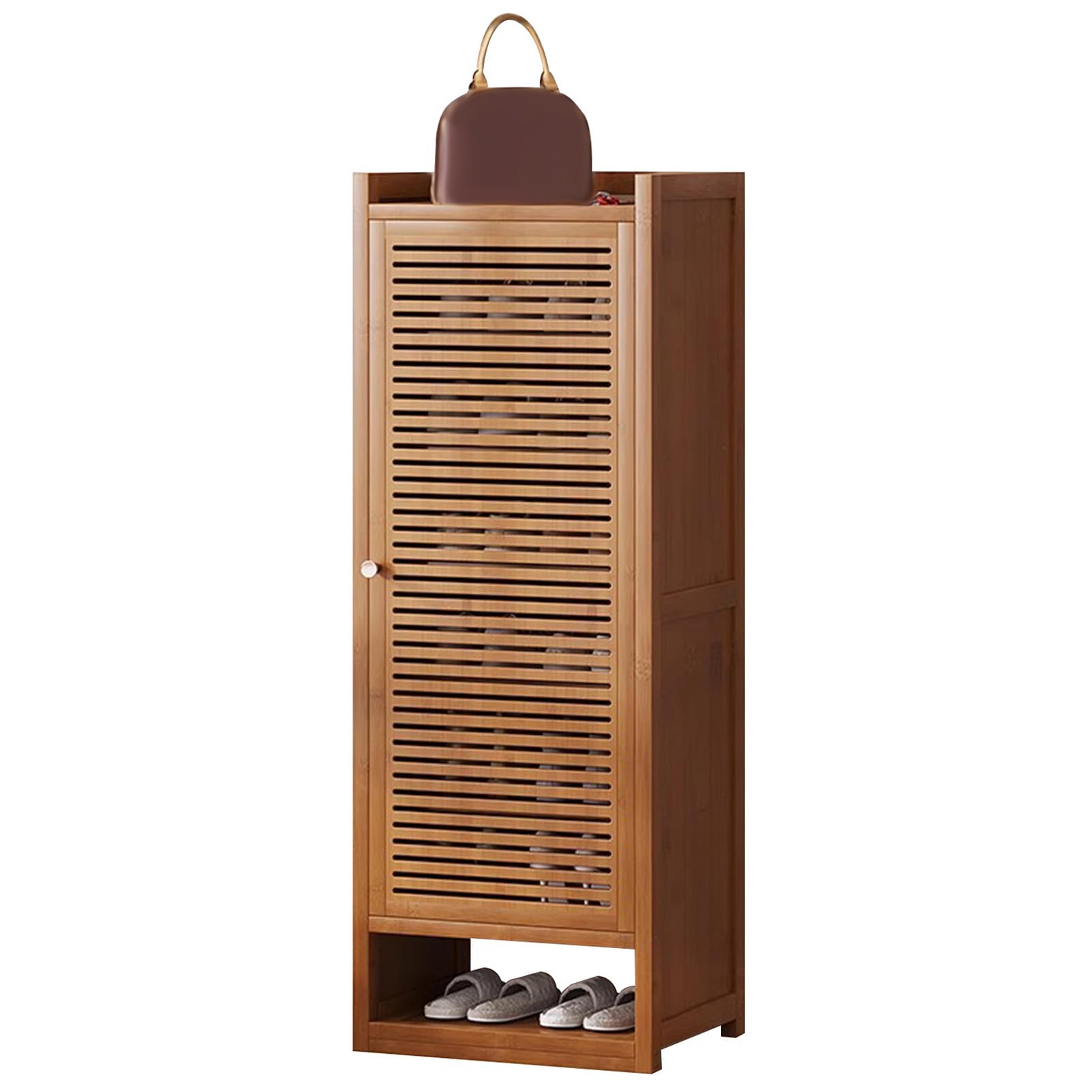 Scarpiera moderna in legno con ante a feritoie, regolabili, design autoportante, per ingresso e Halay, soluzione elegante per riporre scarpe e accessori