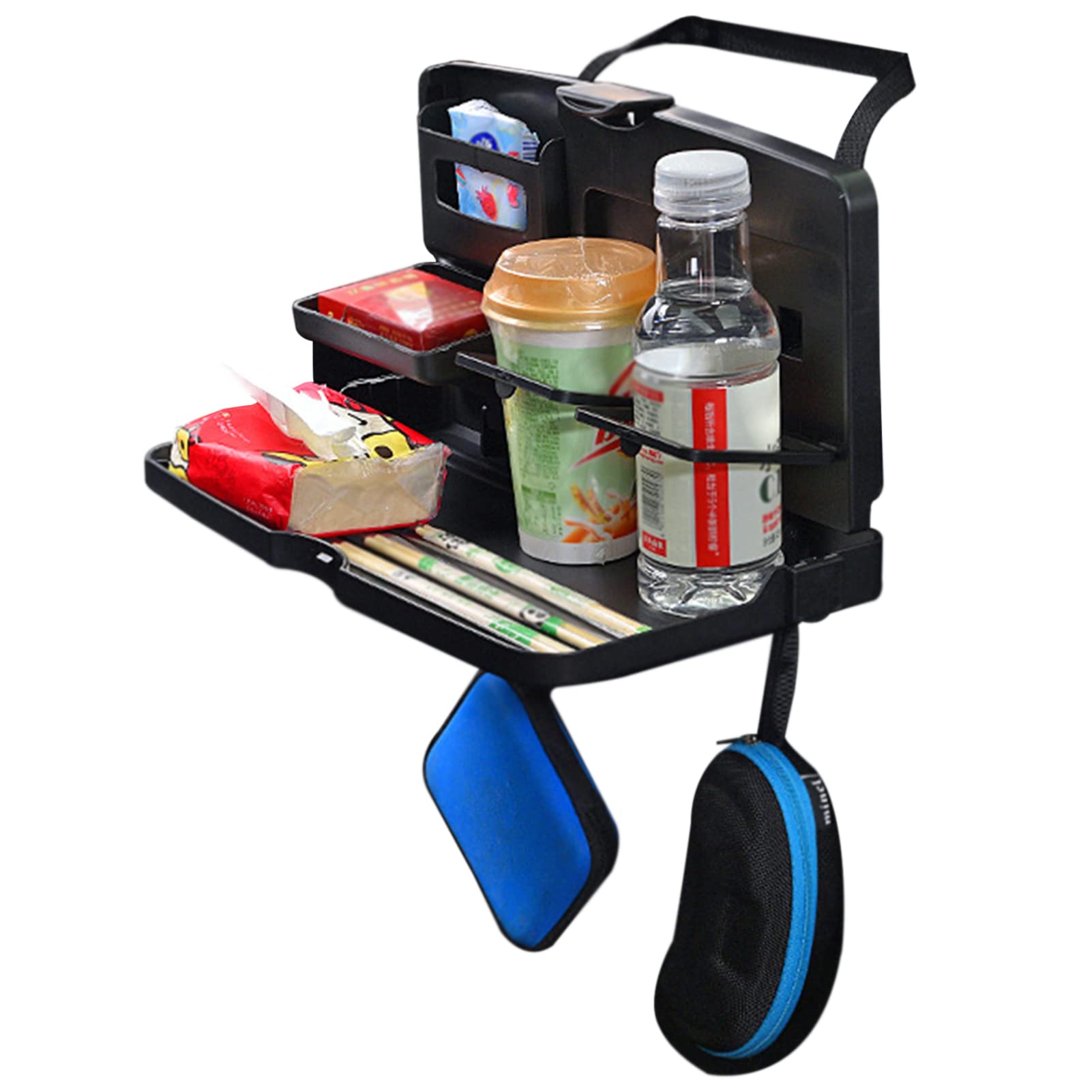 Woyufen Black Car Seat Organiser Back Seat Car Trays For Eating Car Seat Backrest Organiser, Foldable Car Back Seat Table And Organiser, Portable Car Food And Drink Tray