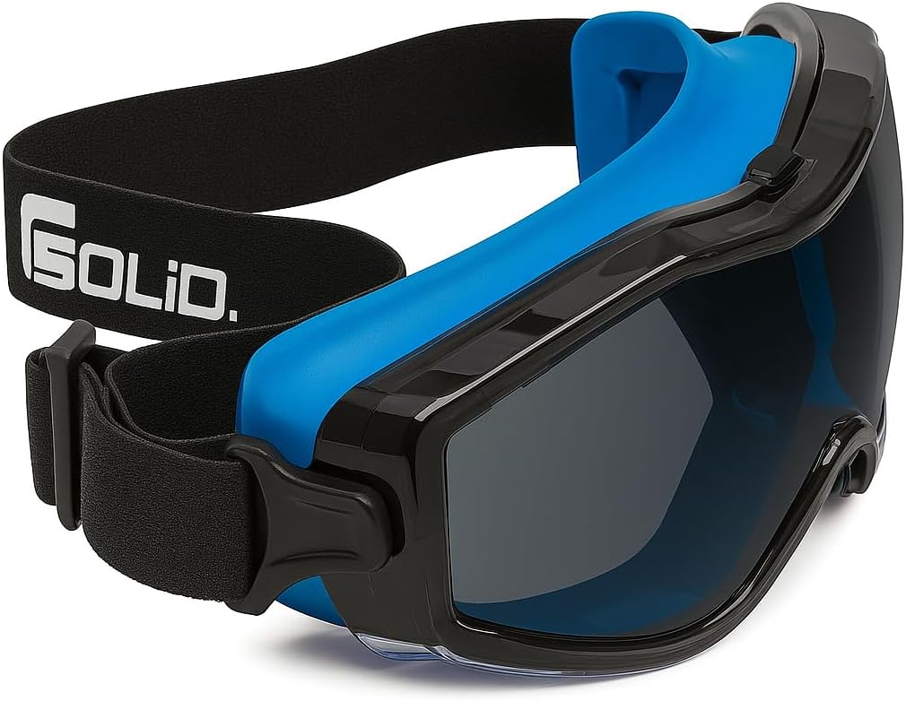Solid. Perfect Fit Work Protection Glasses | Dustproof Safety Glasses with Universal Fit | For Glasses Wearers | Scratch-resistant, Anti-Fog & UV Protection