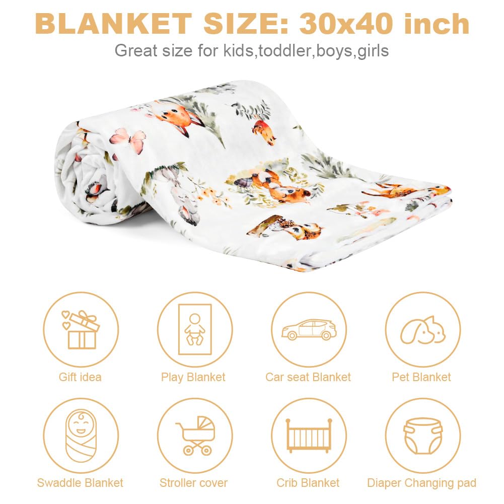 HOTUT Baby Blanket,Soft Baby Pram Blanket 75x100cm,Soft Plush with Dotted Backing,Cute Silky Plush for Boy Girl Infant Toddler Crib Cot Stroller,Kids Newborn Gifts - Image 2