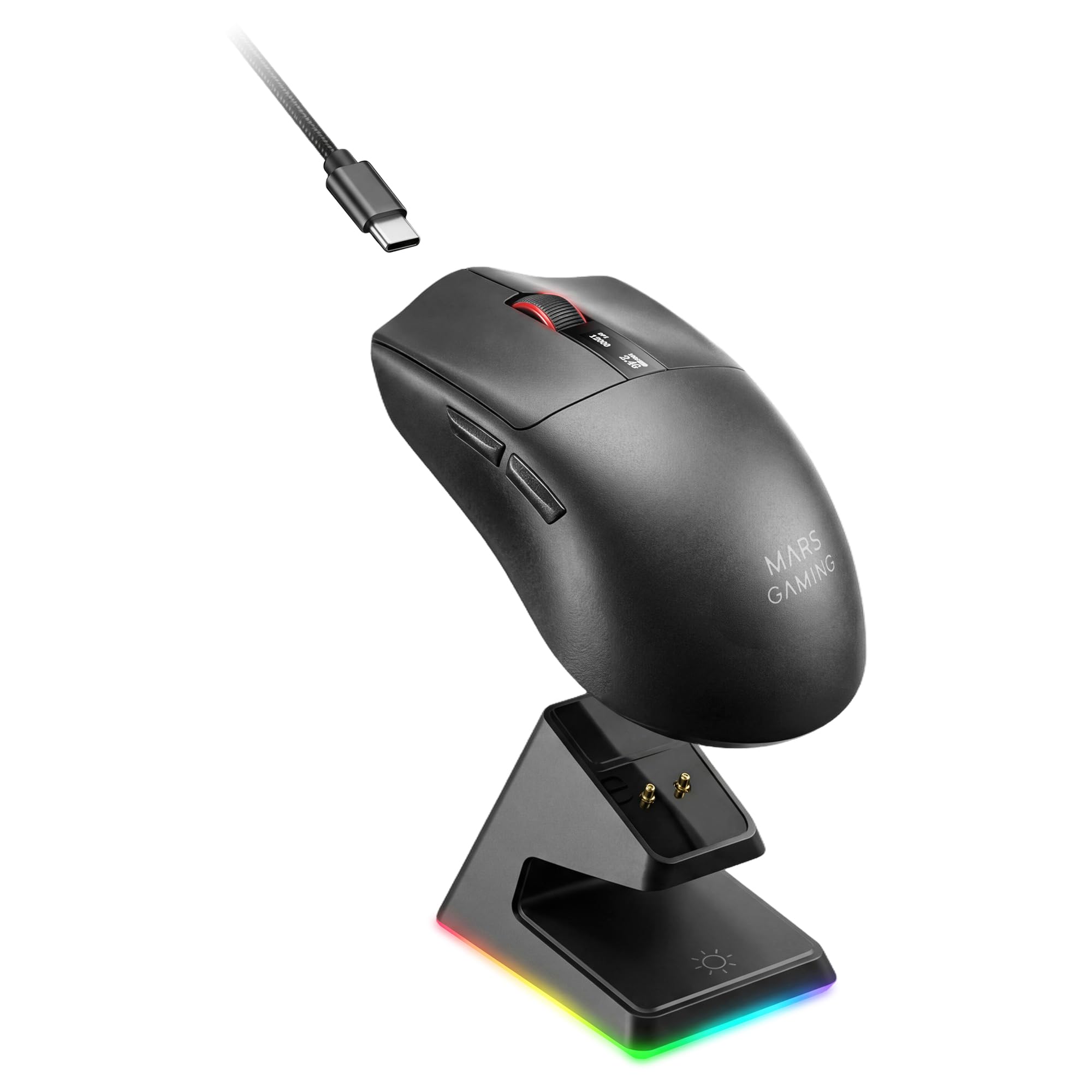 Ratón Gaming Mars Gaming MMW-Elite/ Batería Recargable/ Hasta 20000 DPI