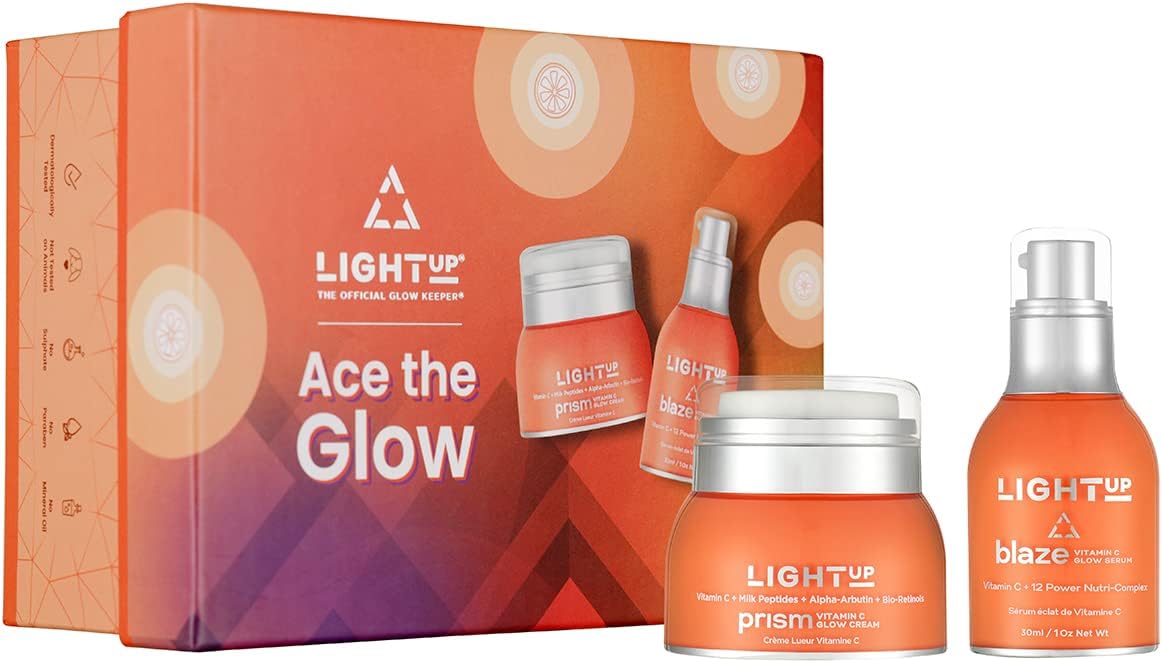 Ace The Glow Gift Set | For Anti-ageing, Dark patches & Dull skin | With Gold standard vitamin C, Bio Retinols and Hyaluronic acid | For men & women | For all types of skin