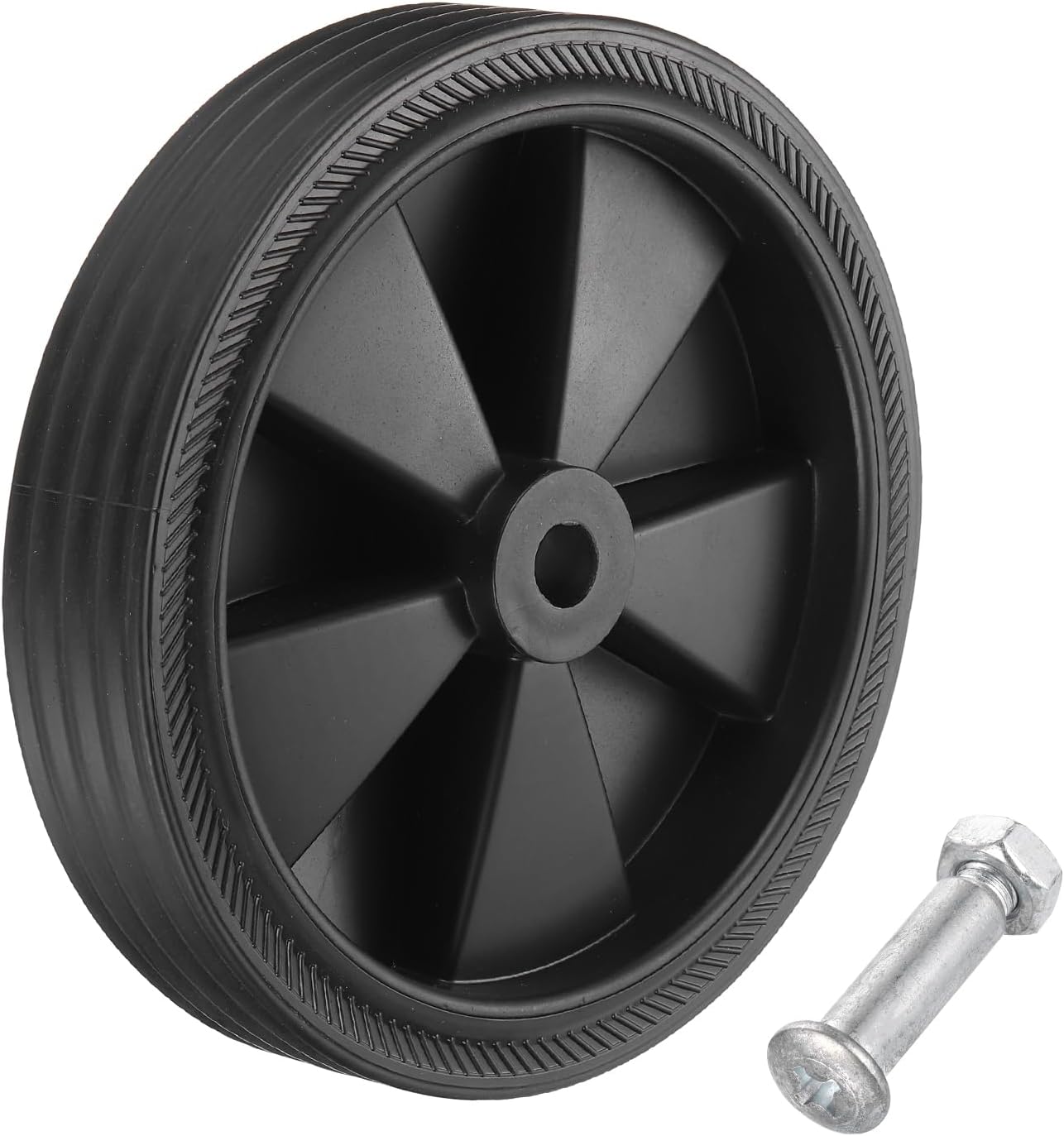 MECCANIXITY 6 Inch Air Compressor Wheels Replacement Universal Wheels for Most Air Compressors Increasing Maneuverability with 0.5" Dia Pack of 1,Black
