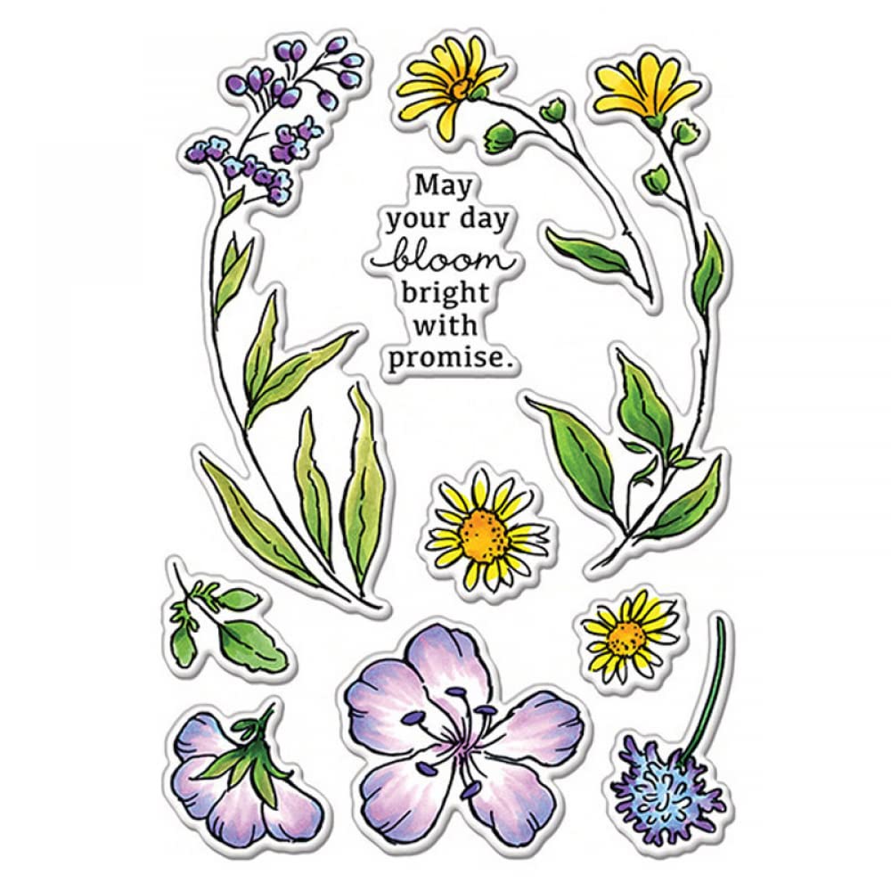 Sunflowers Stamps for Card Making May Your Day Bloom Bright with Promise Words Phrase Transparent Silicone Seal Stamps for DIY Scrapbooking Paper Crafting Arts Crafts Scrapbooking Supplies Album Decor