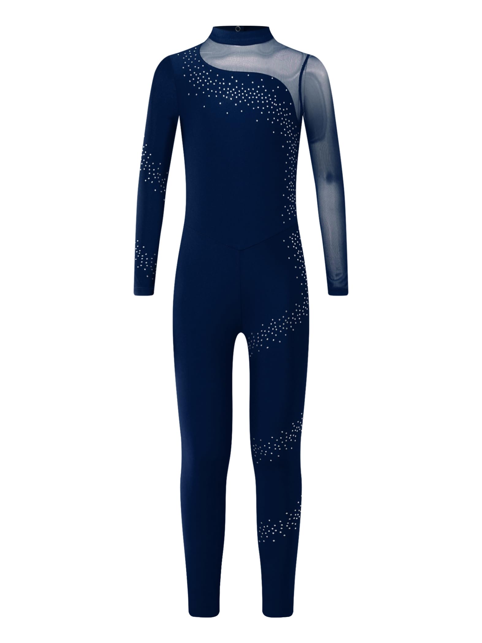 Turnanzug Mädchen Langarm Gymnastikanzug Glitzer Ballettanzug Kinder Ganzkörper Trikot Eiskunstlauf Body Sport Overall Jumpsuit