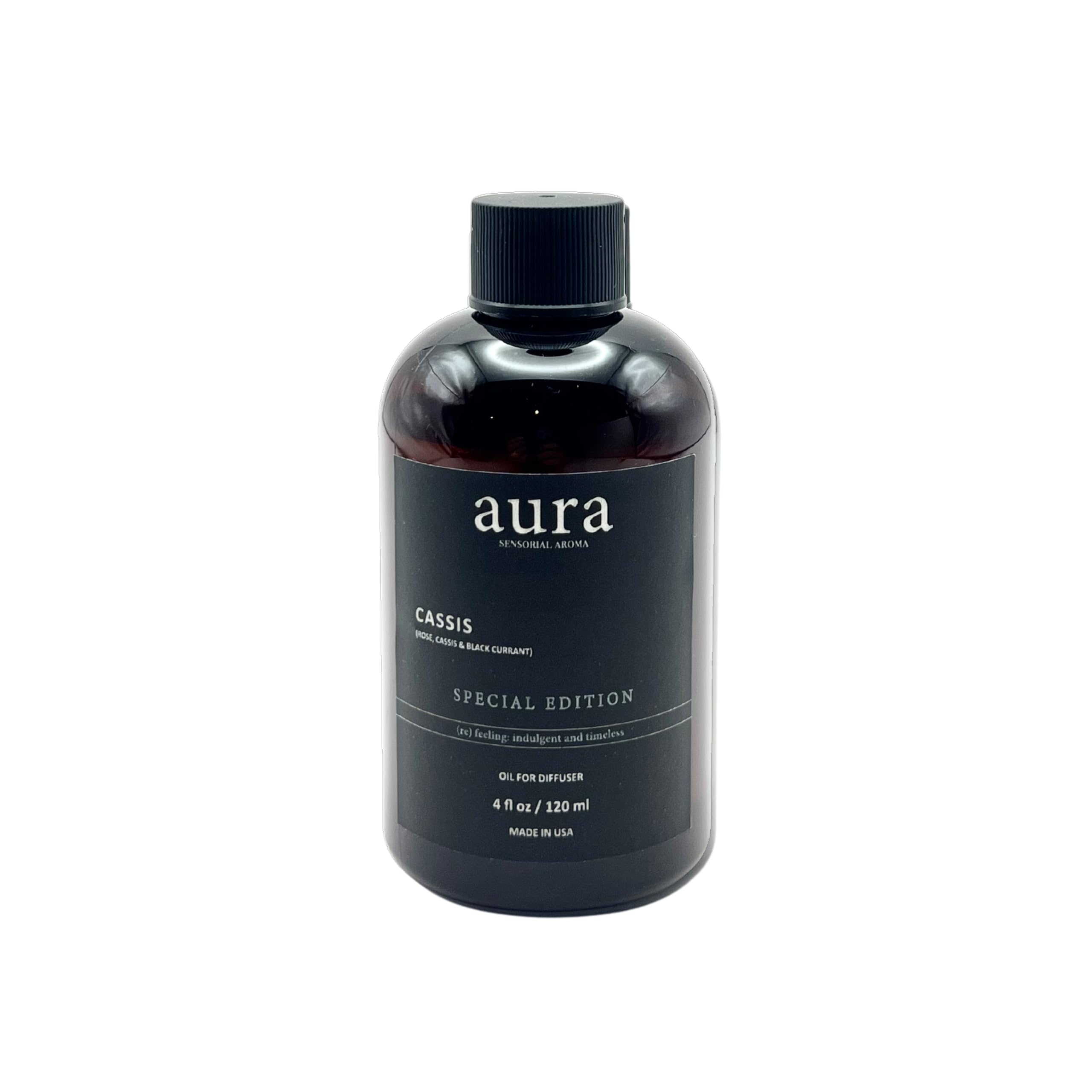 A U R A - Cassis Fragrance Oil for Scent Diffuser - Inspired by Dipty.que-L’Ombre Dans L’eau (4 fl oz, 120 ml) Pure Essential Oil Blends for Aromatherapy Diffuser & Hotel Collection Oil Diffuser