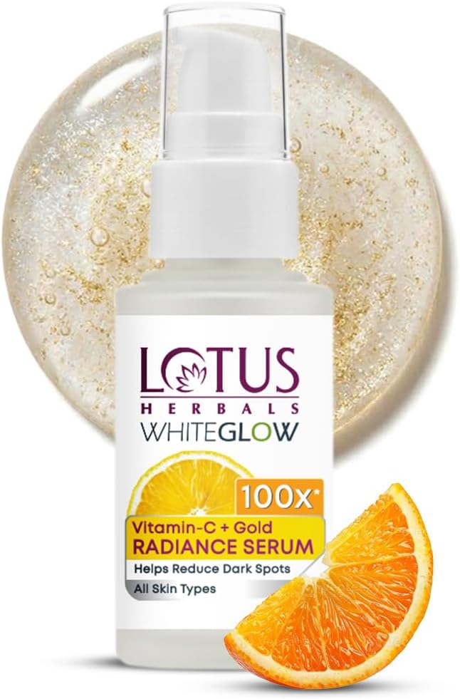 WhiteGlow Vitamin C and Gold Radiance Face Serum | Hydrating & Brightening Serum For Dark Spots, Dull & Uneven Skin Tone | Paraben-Free | For Women and Men| For Oily, Dry & Combination Skin| 30ml