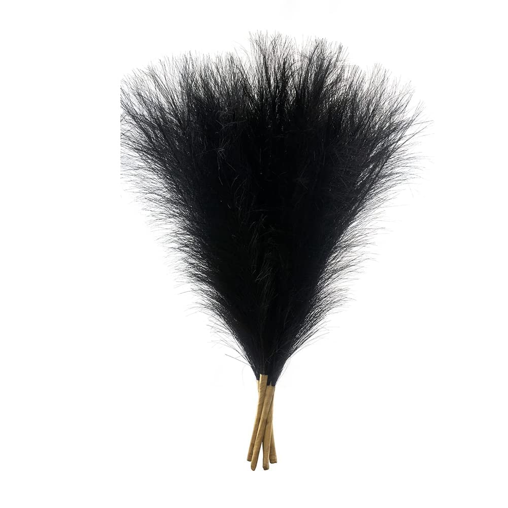 Ksrnsne 5Piece Artificial Pampas Grass 5 Stem Pompous Grass Flower Arrangement for (Black)
