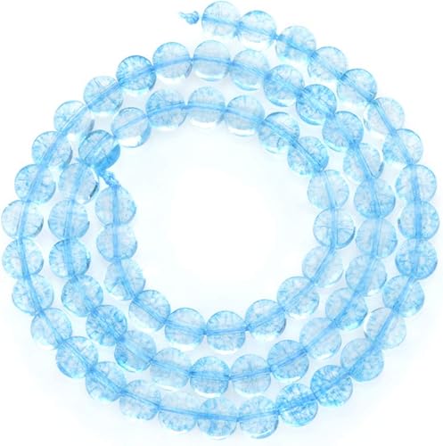 Adabele - 3 hebras de piedras preciosas curativas de topacio azul natural de 0.236 pulgadas, cuentas redondas facetadas con moneda plana (195-207