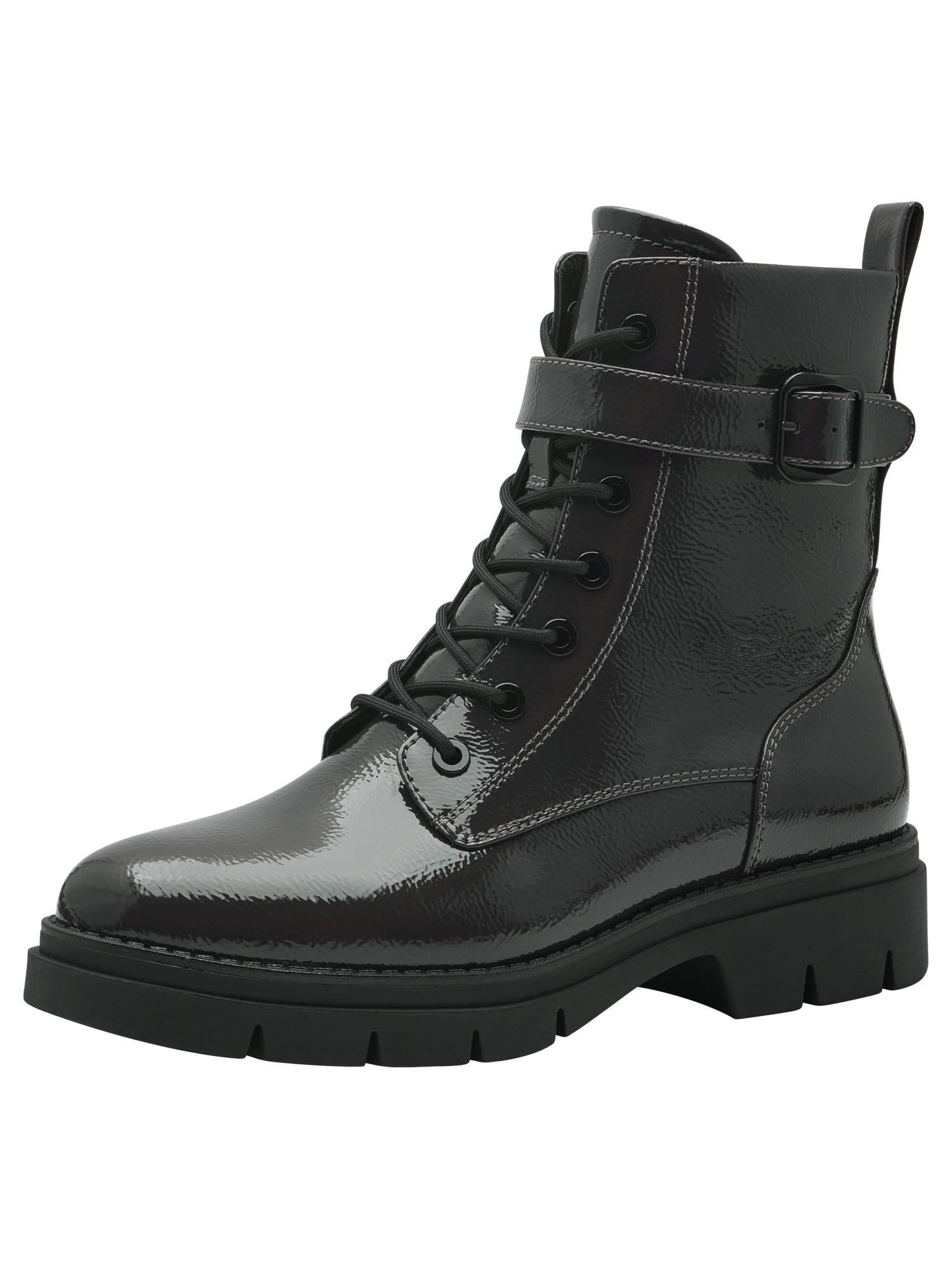 Tamaris Women's Elegant Ankle Boots 1-25289-41 Black, Olive patent, 5 UK