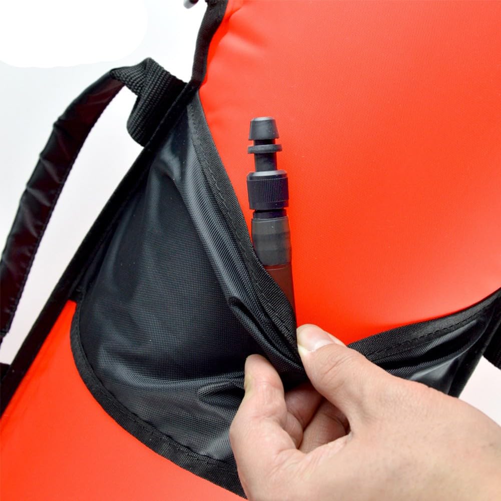Bouée de plongée gonflable avec drapeau marqueur de plongée pour la pêche sous-marine avec corde de 20 m et 5 anneaux en D