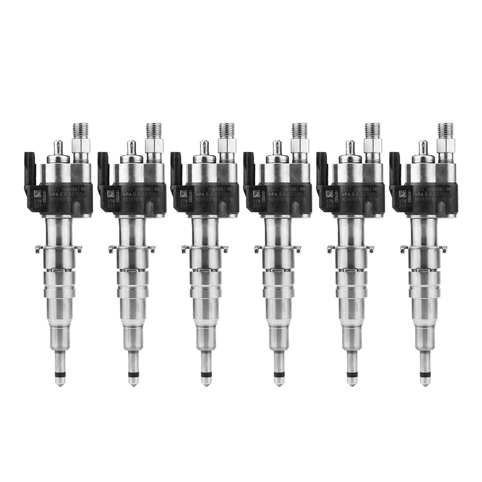 6Pcs Fuel Injector Compatible with BMW 135i 335i 535i 650i 740i 750i X6 13537585261-09