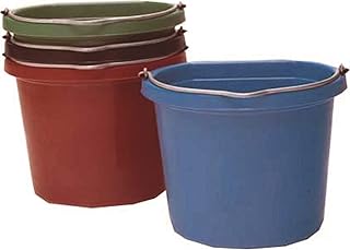 Fortiflex Flat Back Feed Bucket for Dogs/Cats and Small Animals, 14-Quart, Black