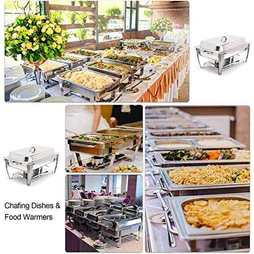Juego De Recipientes para Servir Buffet con Calentador De Alimentos De Acero Inoxidable, Cenas, Fiestas Y Bodas.
