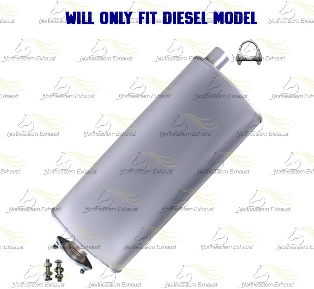 Exhaust Muffler Compatible for 2005-2006 Jeep Liberty 2.8L | Stainless Steel | Northeastern Exhaust | Free Clamp and Bolts Kit Included | Direct-Fit Replacement