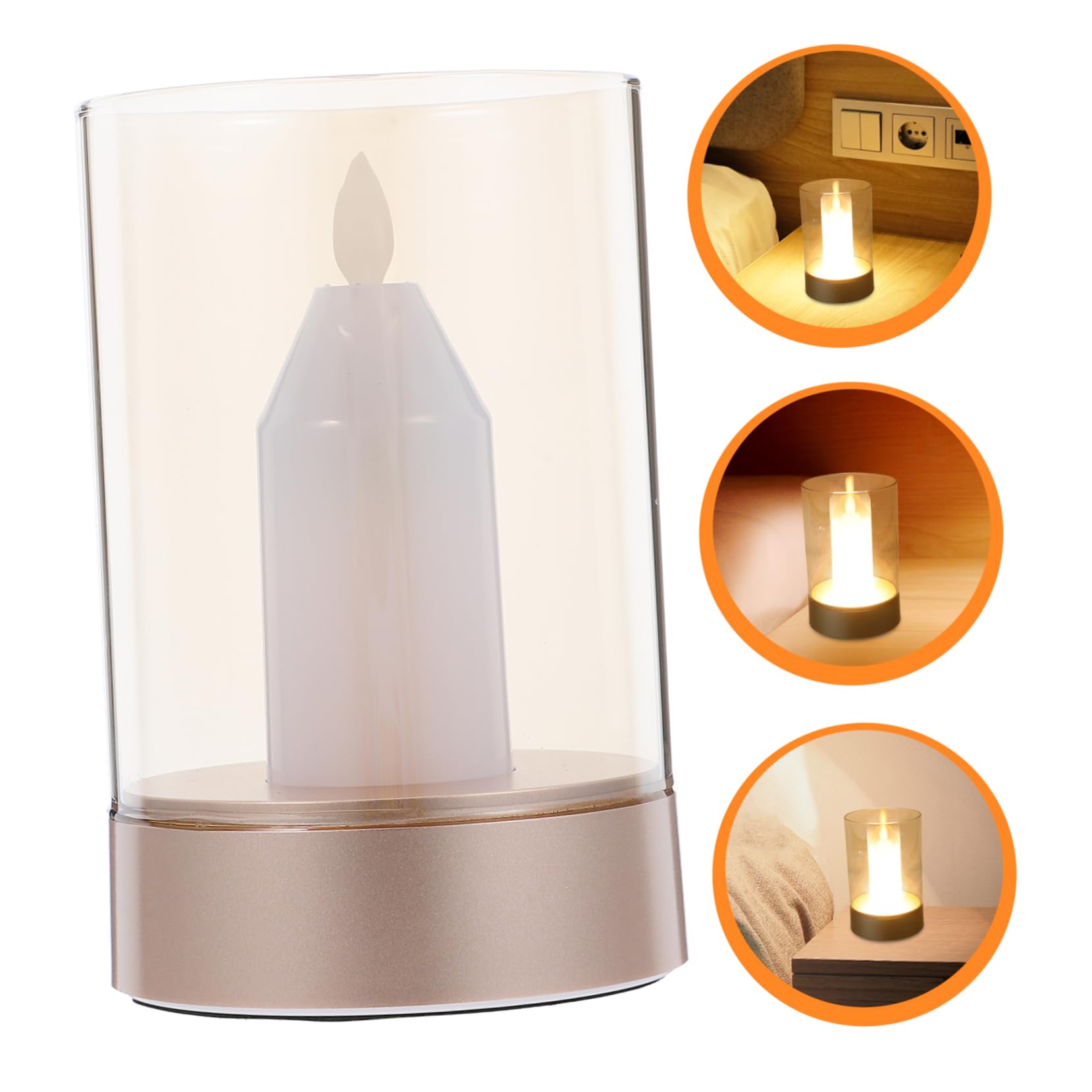 Lampada da LED Forma Candela Luce Notturna da con Effetto Decorazione da Scrivania Energetico per Regalo e Atmosfera Accogliente