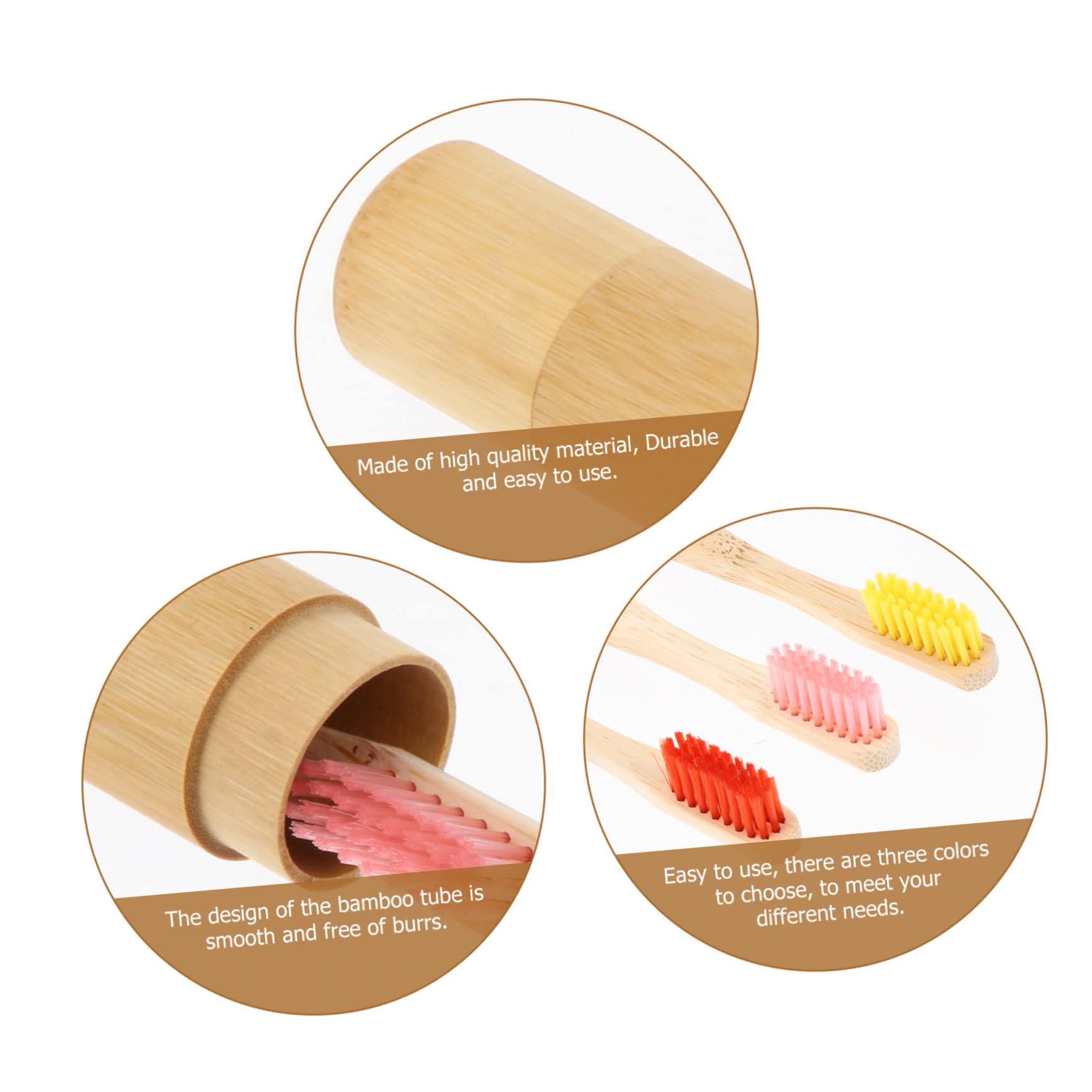 SHERCHPRY Spazzolino Denti in Bambù Custodia Conservazione Spazzolino Denti Usa e Getta Impugnatura Ergonomica in Bambù Naturale