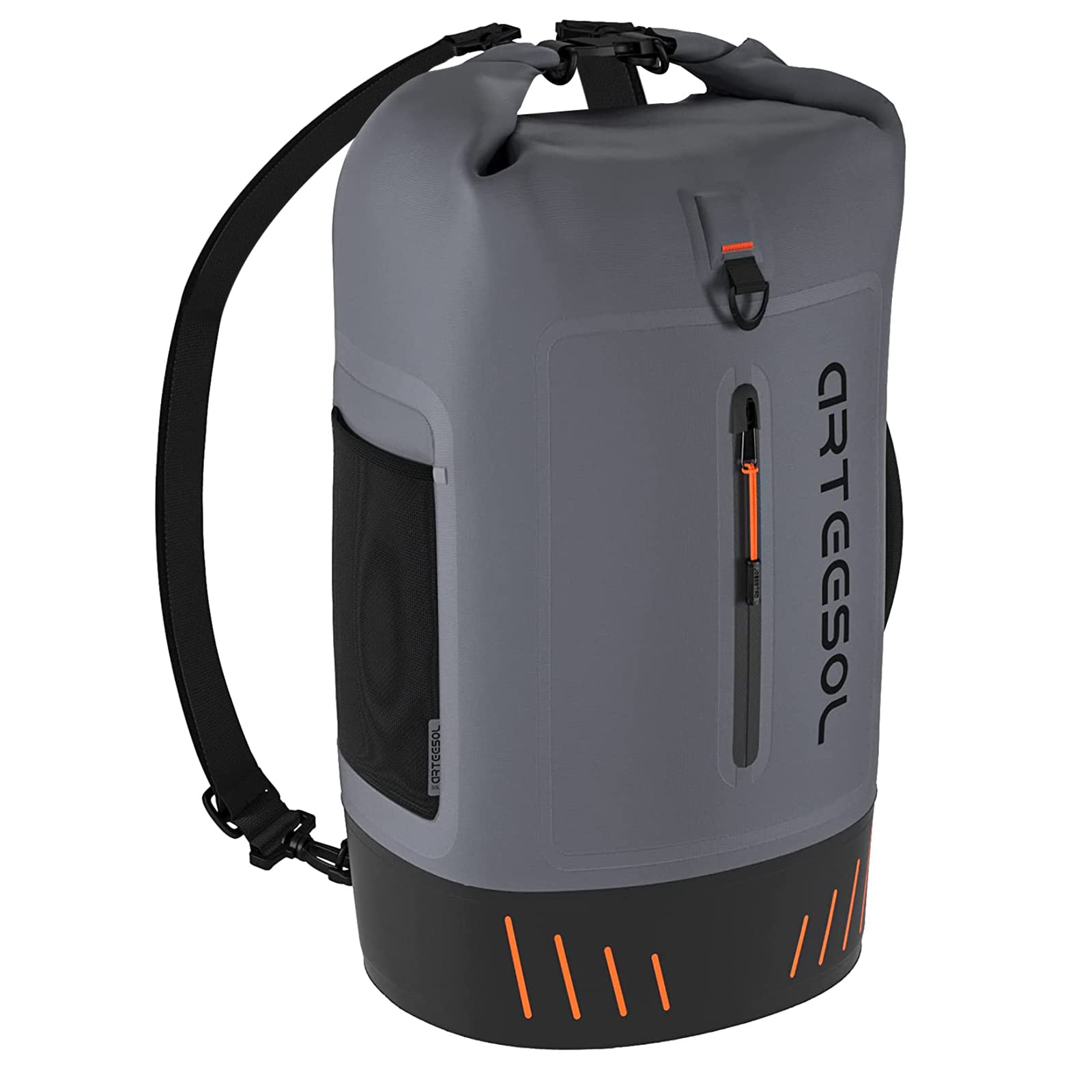 arteesol Dry Bag Sac à dos étanche pour kayak, canoë, camping, trekking, randonnée, voile ou autres sports nautiques 45 l, 40 l, 30 l, 20 l, gris, 20L, Arteesol Dry Bag équipé