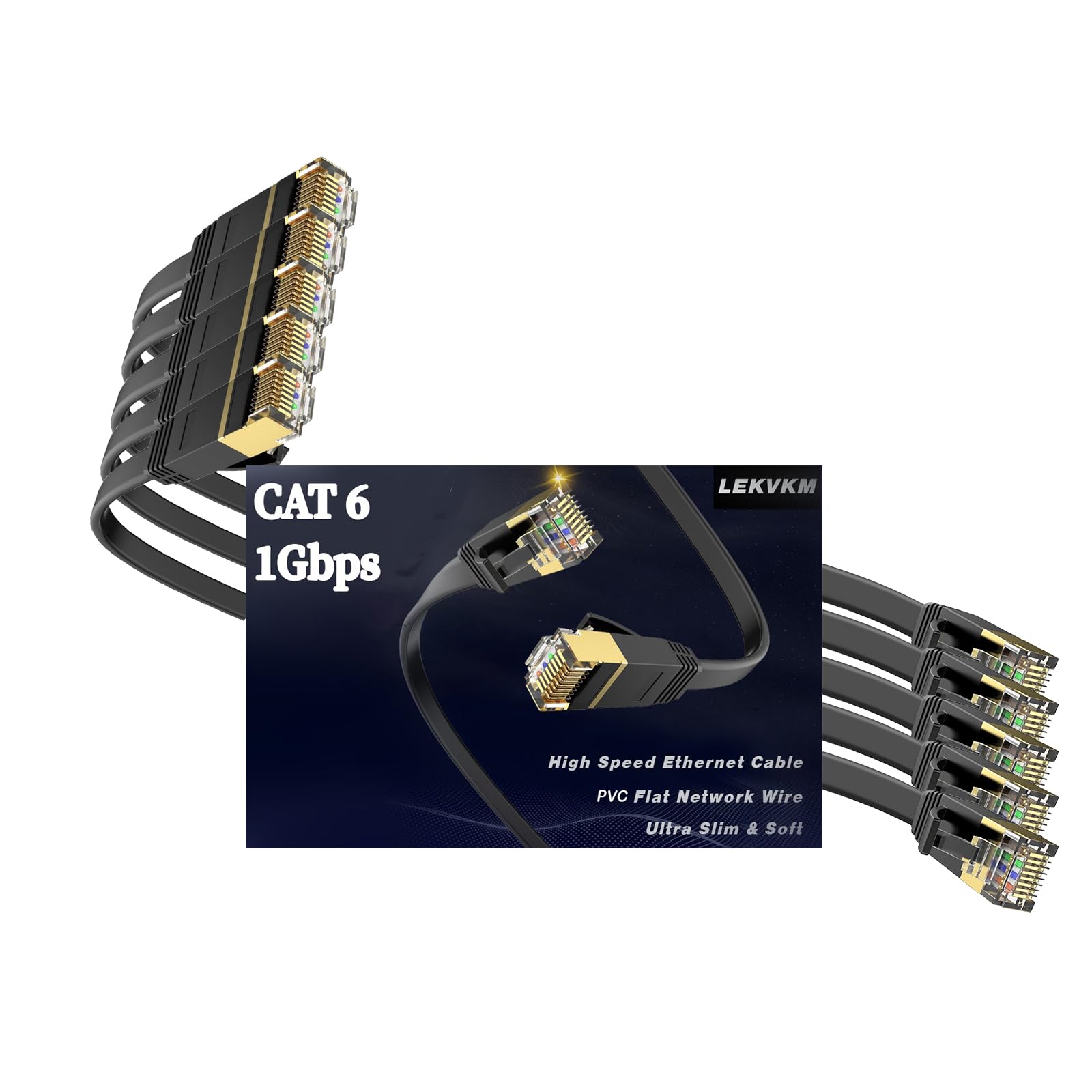 CAT6 LANケーブル 30m LEKVKM フラットタイプ ブラック 黒 CAT6 LANケーブル 30m LEKVKM フラットタイプ ブラック 黒 LANケーブル