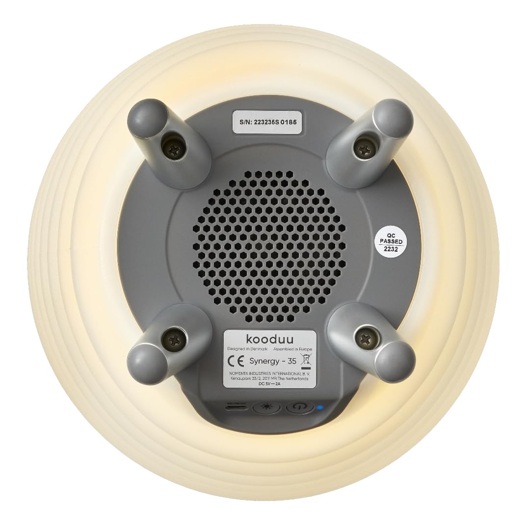 Kooduu Synergy 35 - Bluetooth Lautsprecher mit Lampe - Weinkühler-Funktion | 1,3L Kühlfach - Dimmer mit 4 Stufen - Bis zu 10 Stunden Akkubetrieb - 10W Vollbereich-Sound - TWS-Kopplung - USB-C - 2700K