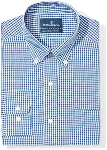Buttoned Down Men's Classic Fit Button Collar Pattern Dress Shirt