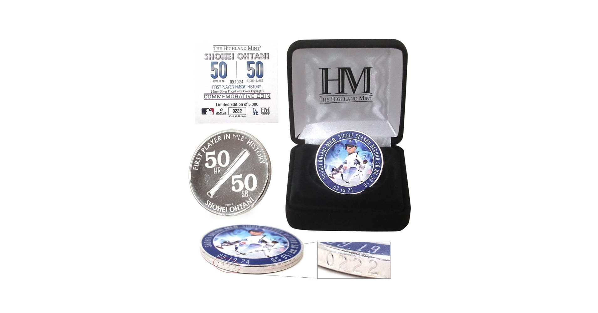 Amazon.co.jp: 大谷翔平選手 50-50 達成記念コイン 限定 シリアル番号