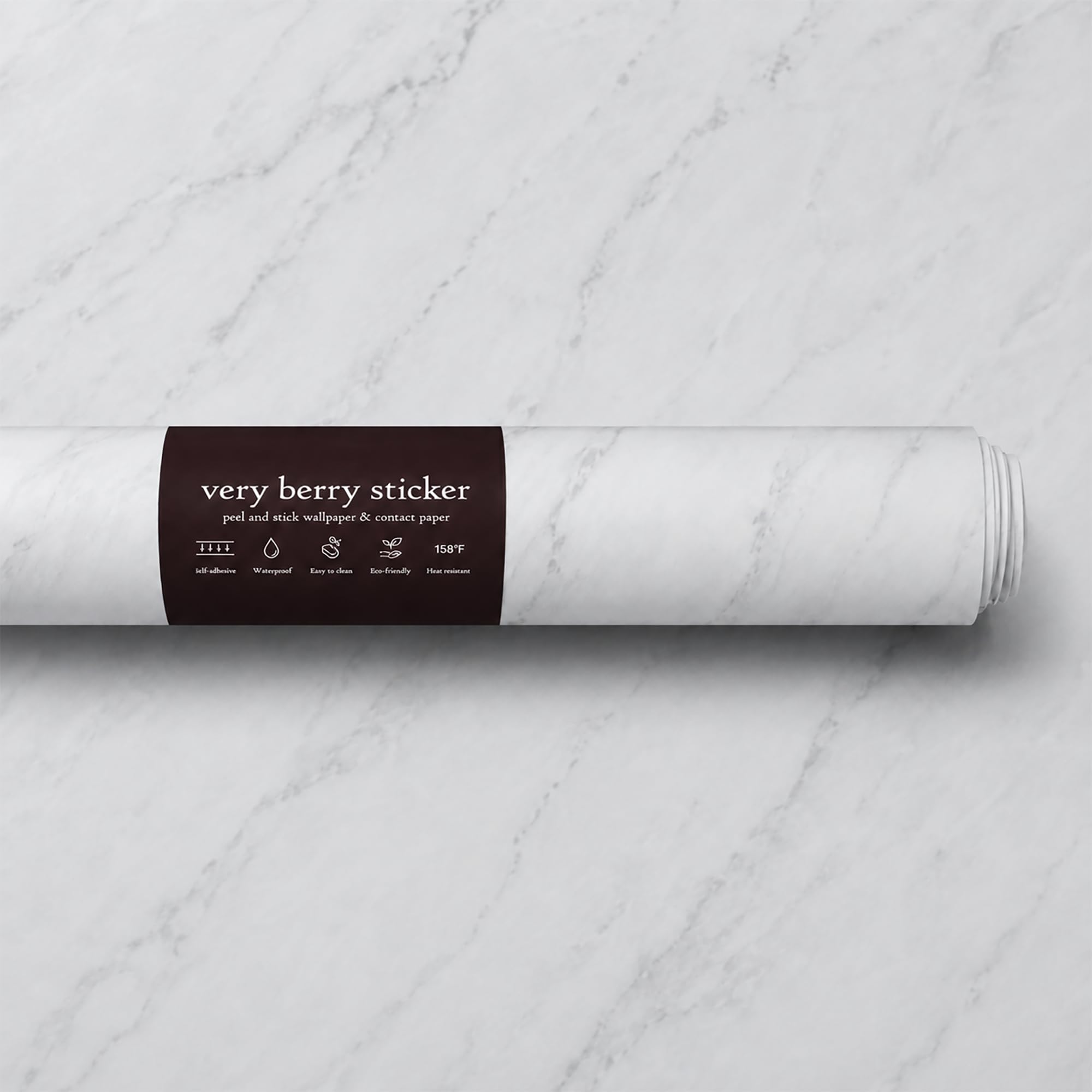 VERY BERRY STICKER Marble Countertop Contact Paper (White Matte, 100 x 300cm) Premium Vinyl Wrap, Self-Adhesive Sticky Back Plastic for Kitchen Worktops, Cupboards & Furniture, Waterproof โ image 1