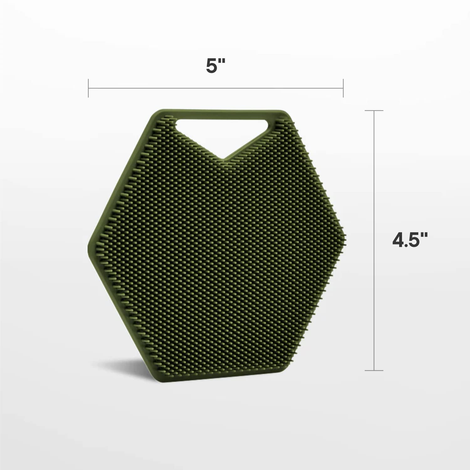 Tooletries - Body Scrubber - Exfoliates & Deep Cleans - Silicone Shower & Bathroom Accessory with Bespoke Bristles and Ergonomic Handles - Army Green - Image 4 thumbnail